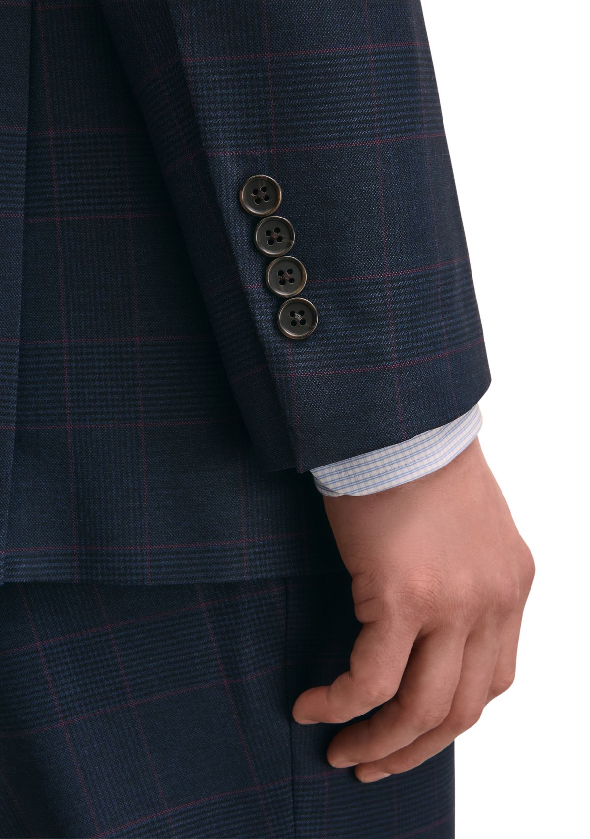 Mens Explorer Collection Classic Fit Wool Overcheck Suit Jacket