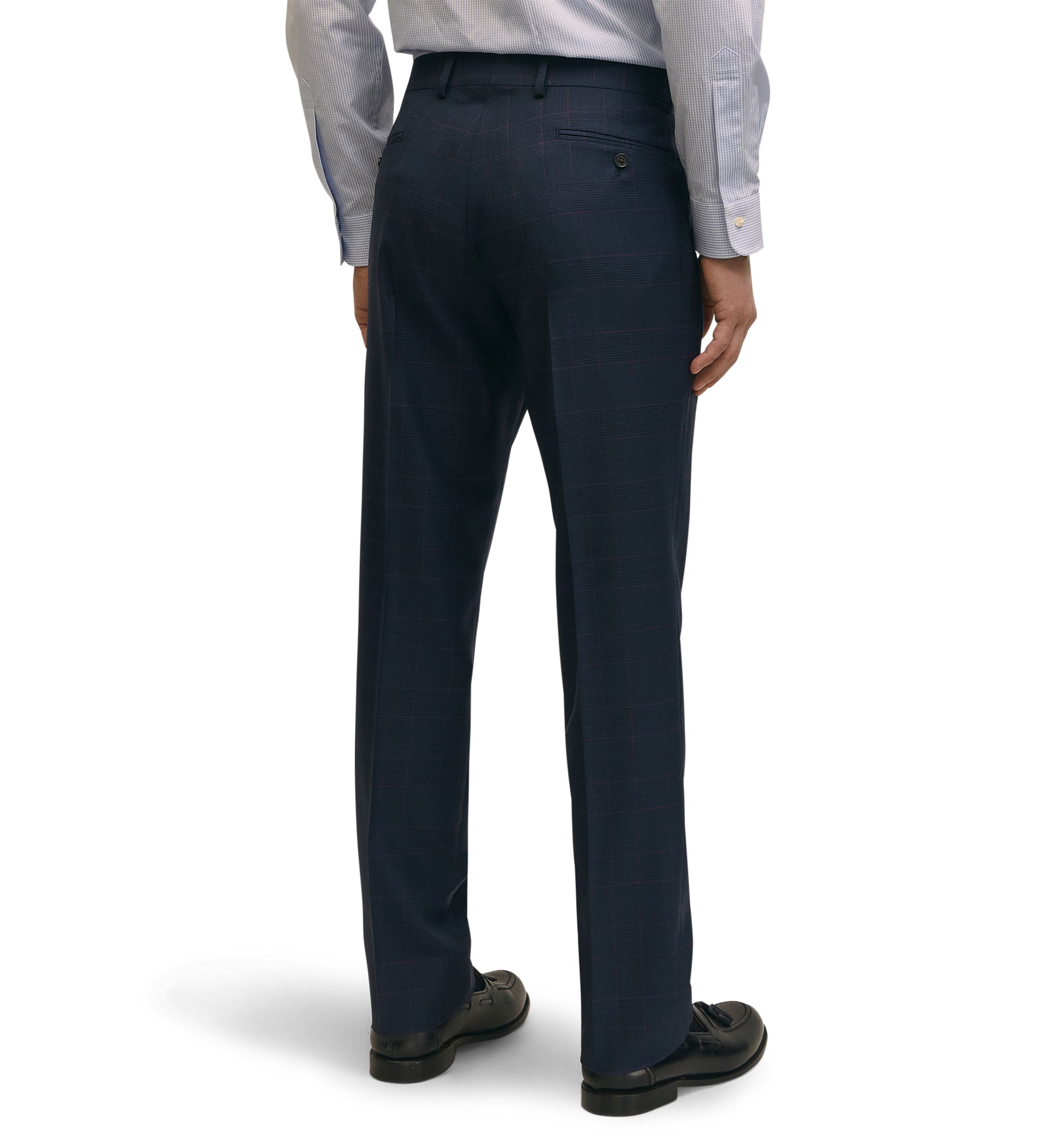 Mens Explorer Collection Classic Fit Wool Bold Stripe Suit Pants