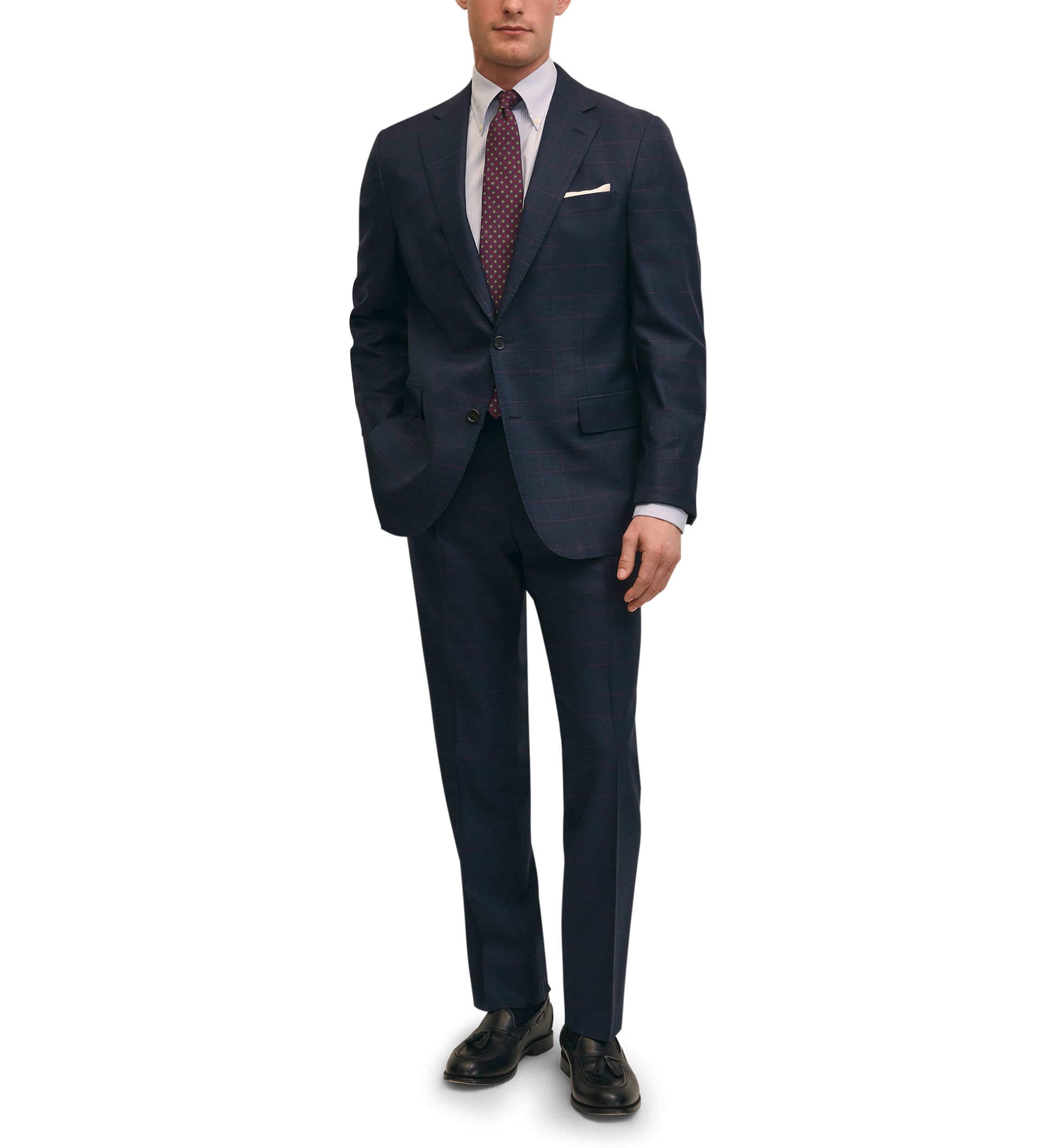 Mens Explorer Collection Classic Fit Wool Bold Stripe Suit Pants