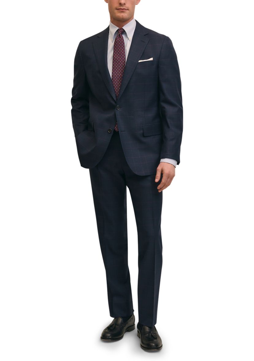 Mens Explorer Collection Classic Fit Wool Bold Stripe Suit Pants