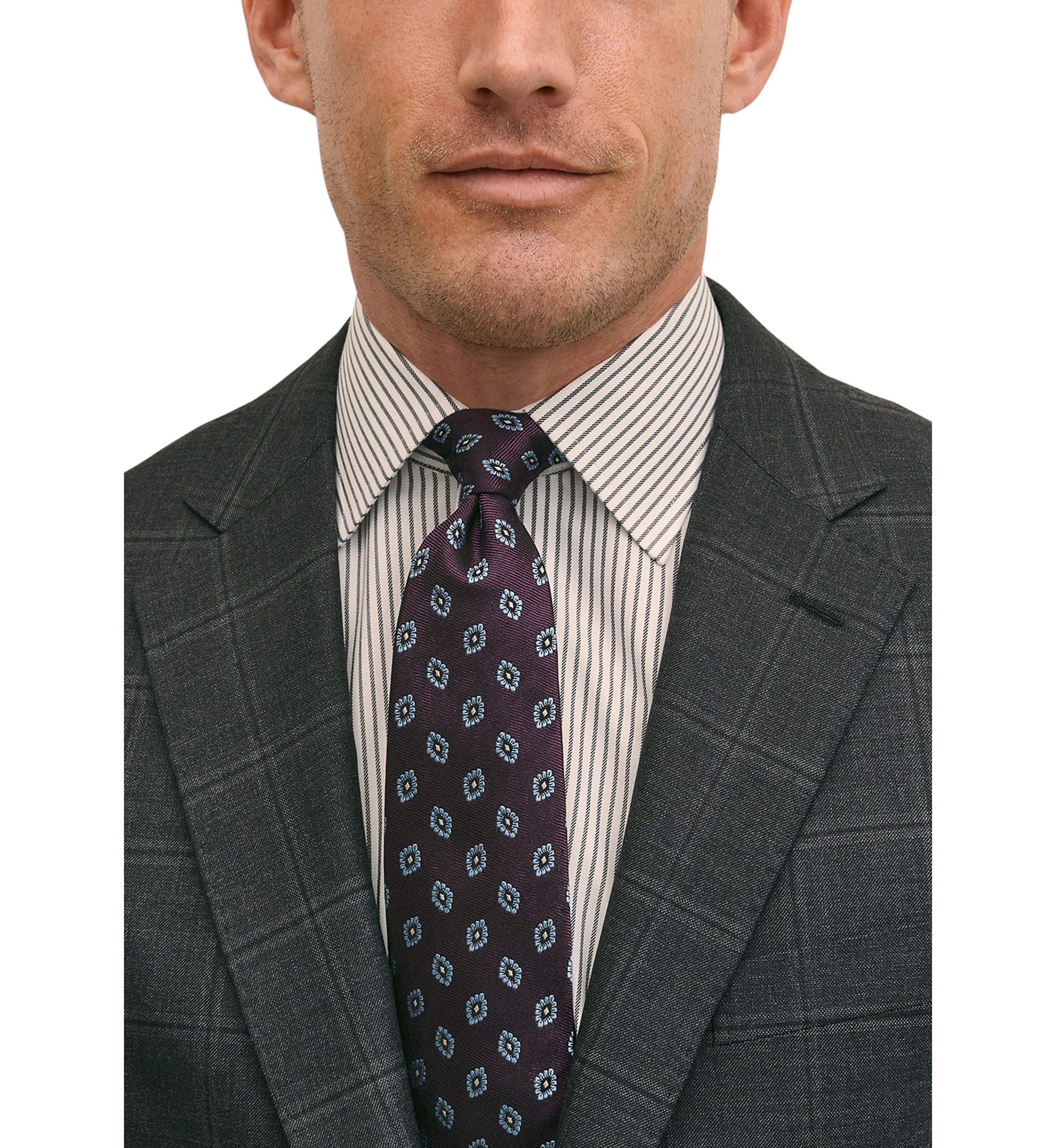 Mens Explorer Collection Classic Fit Wool Windowpane Suit Jacket