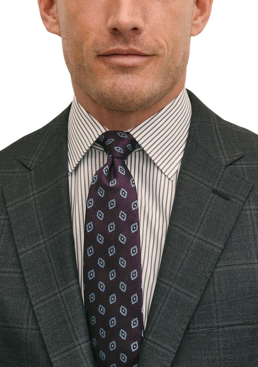Mens Explorer Collection Classic Fit Wool Windowpane Suit Jacket