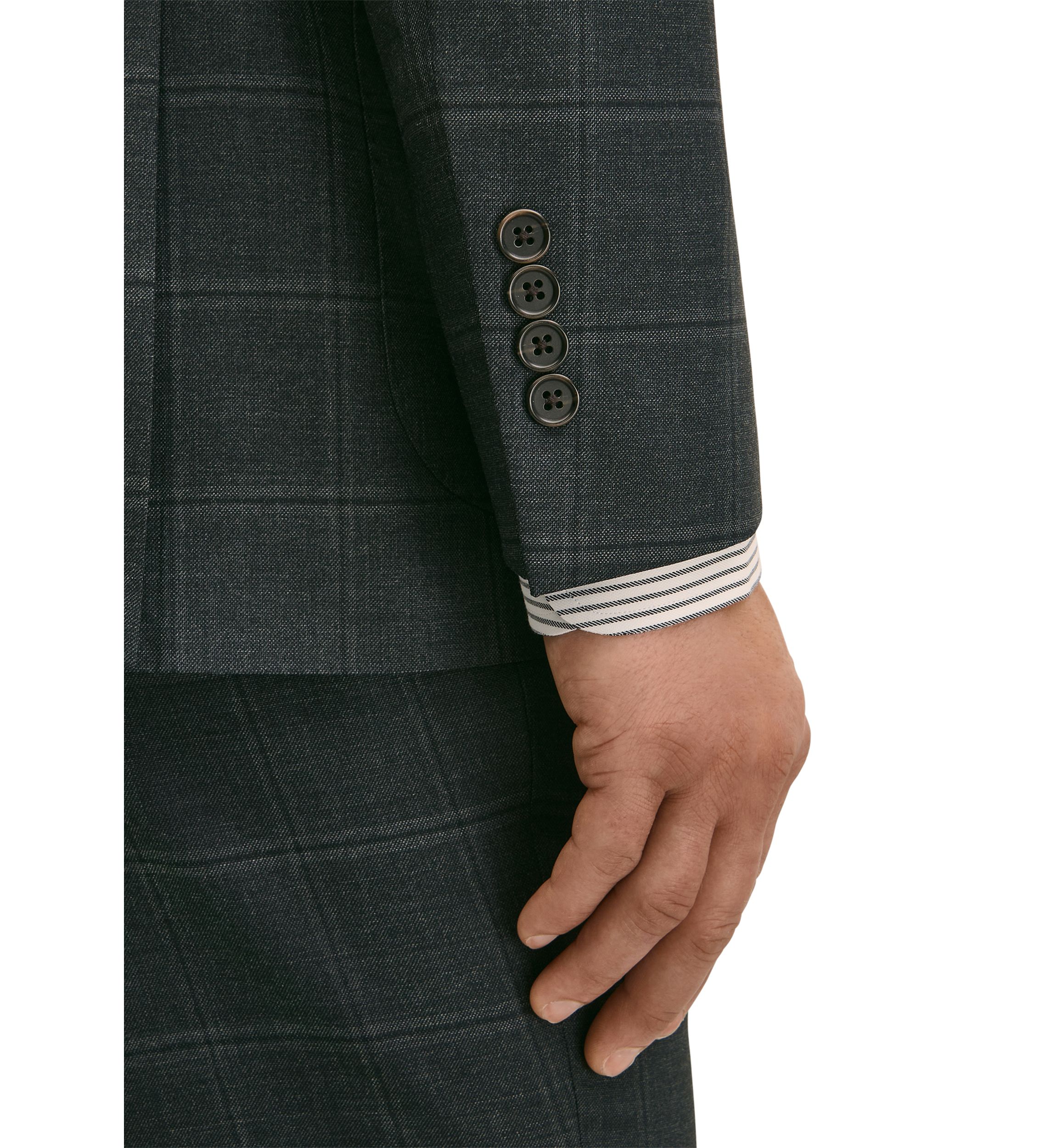 Mens Explorer Collection Classic Fit Wool Windowpane Suit Jacket