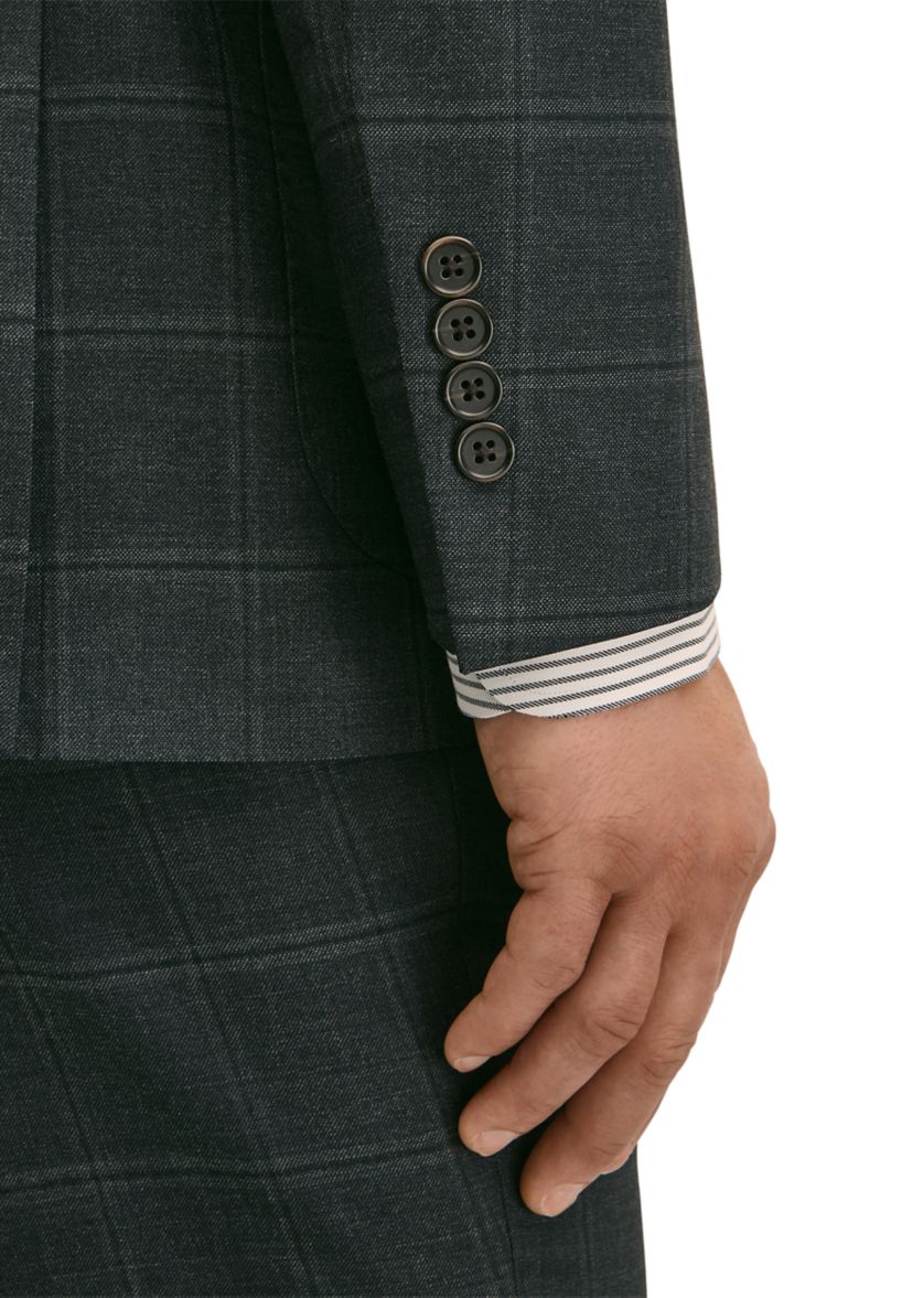 Mens Explorer Collection Classic Fit Wool Windowpane Suit Jacket