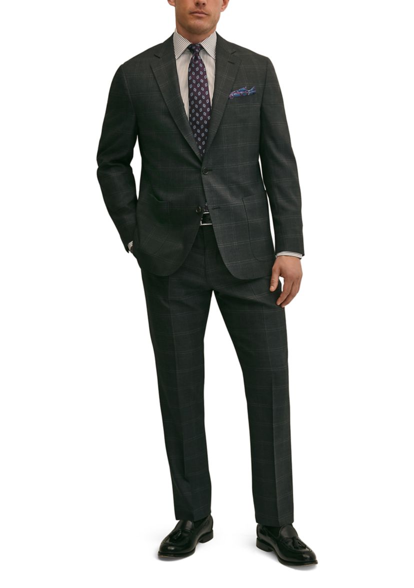 Explorer Collection Classic Fit Wool Windowpane Suit Pants