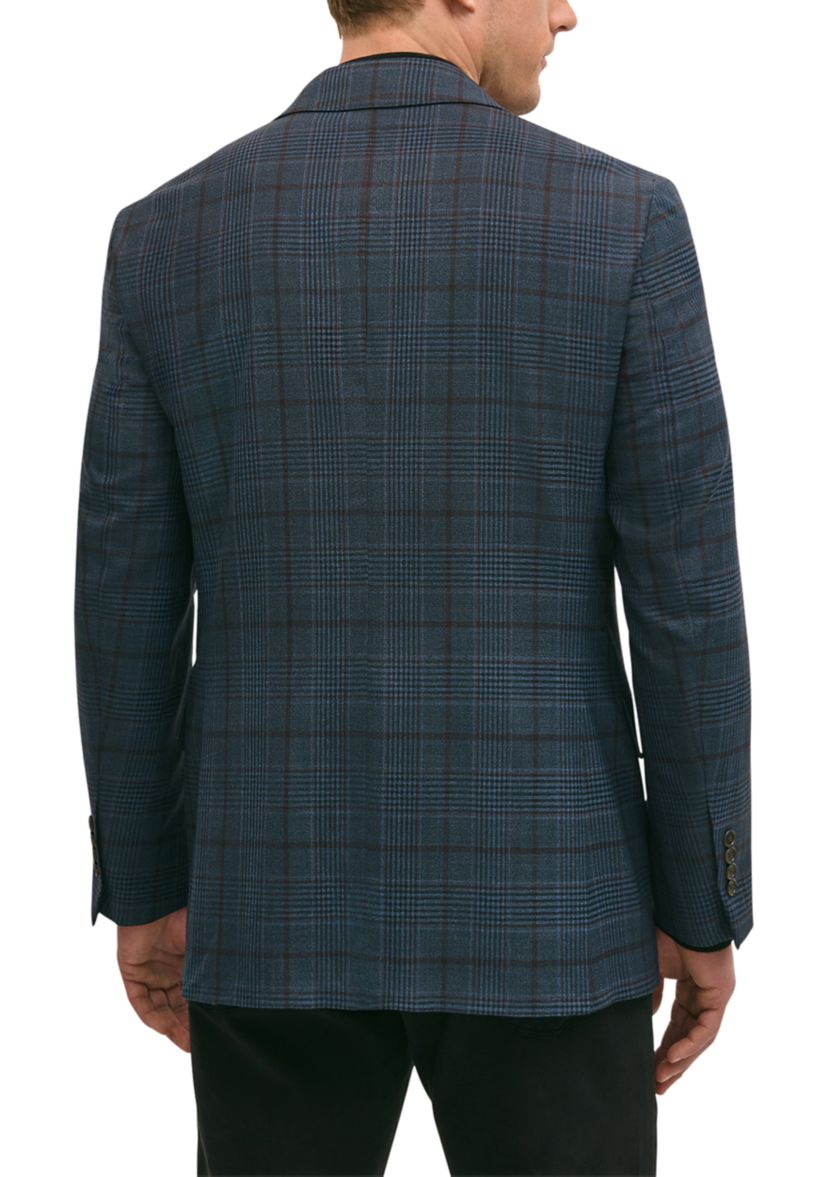 Mens Classic Fit Merino Wool Overcheck Sport Coat