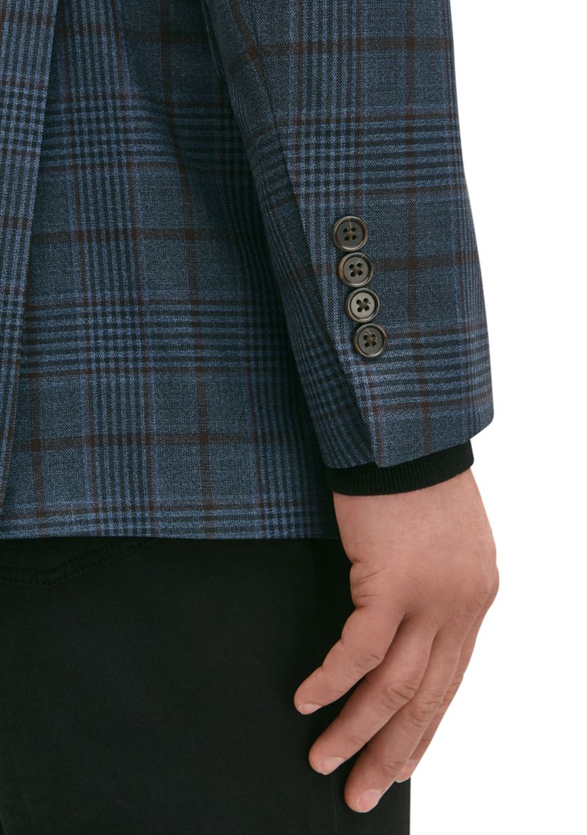 Mens Classic Fit Merino Wool Overcheck Sport Coat