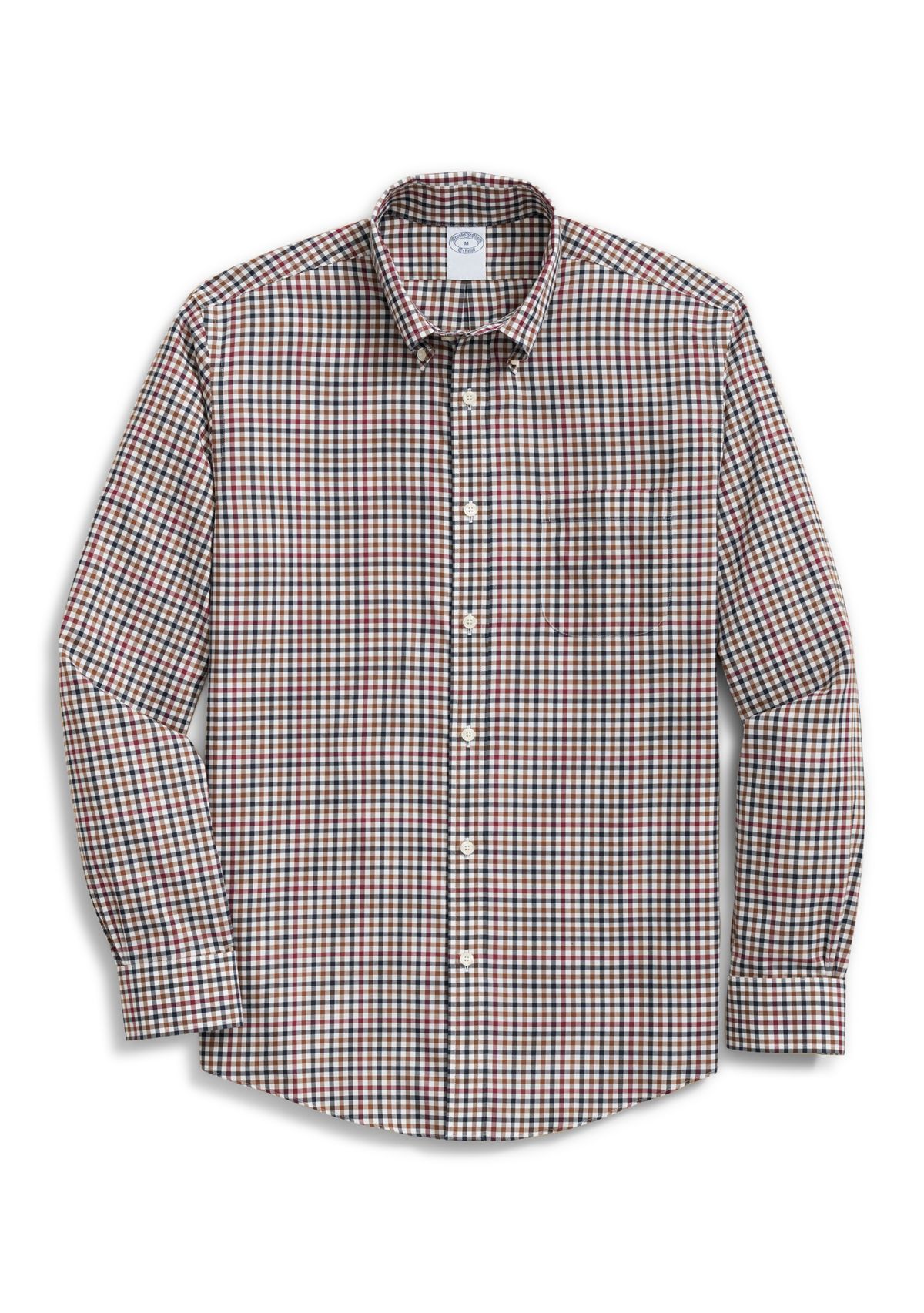 Mens Twill Checked Button-Down Shirt