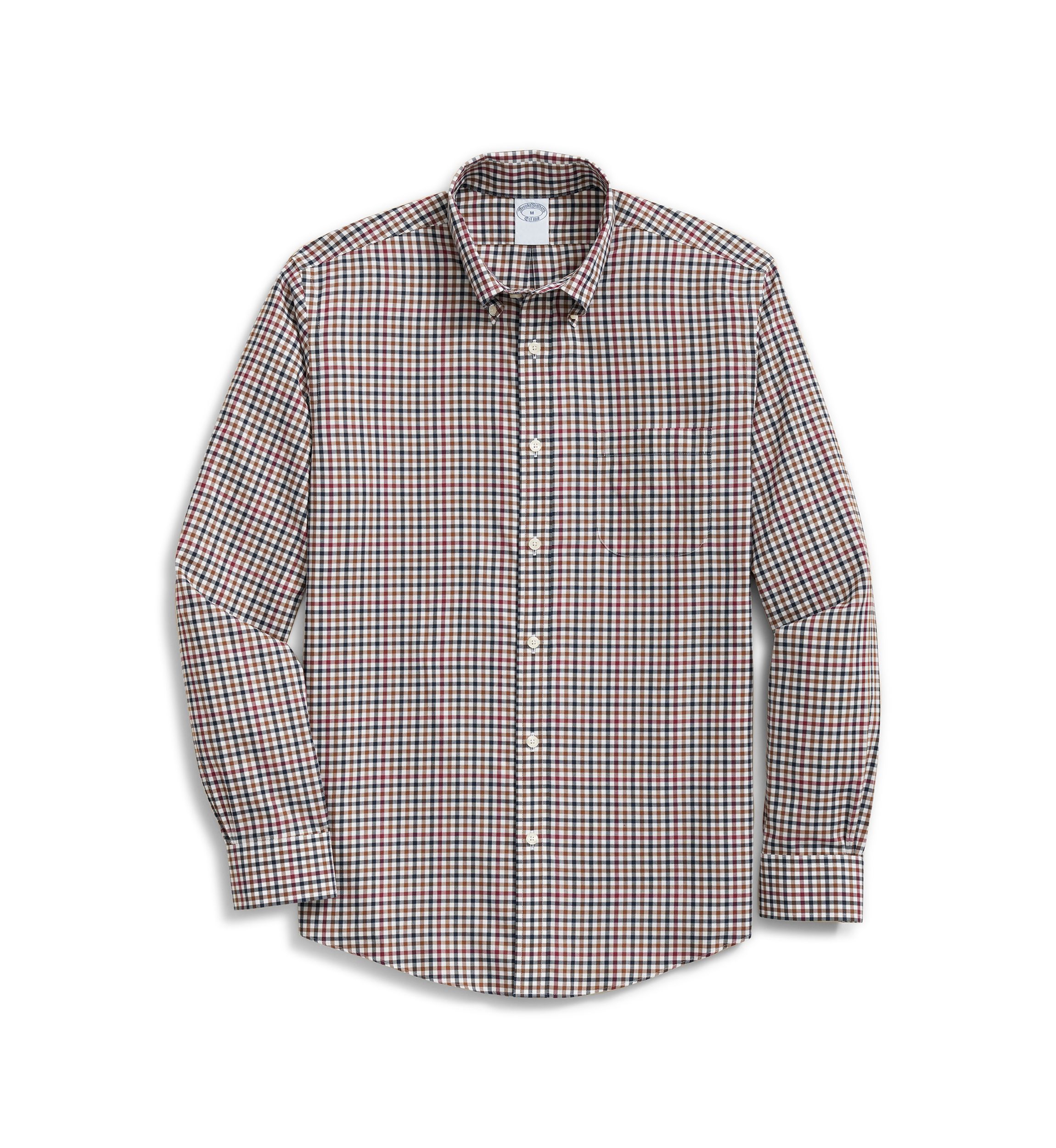 Mens Twill Checked Button-Down Shirt