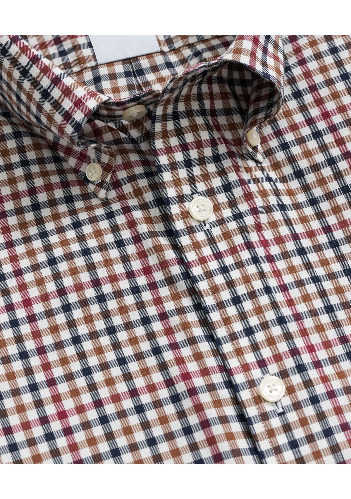 Mens Twill Checked Button-Down Shirt