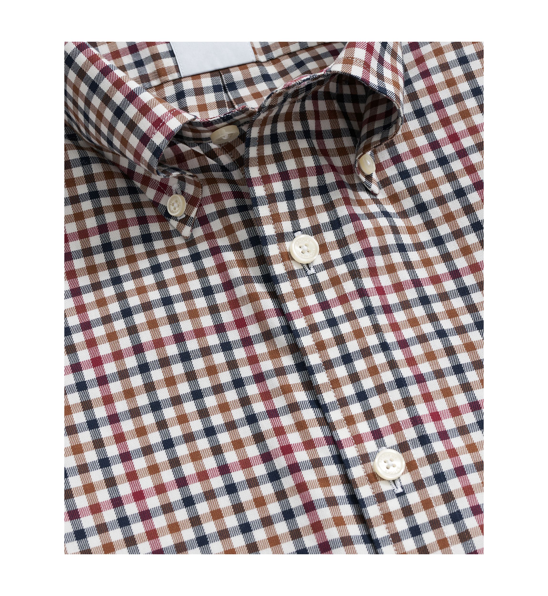 Mens Twill Checked Button-Down Shirt