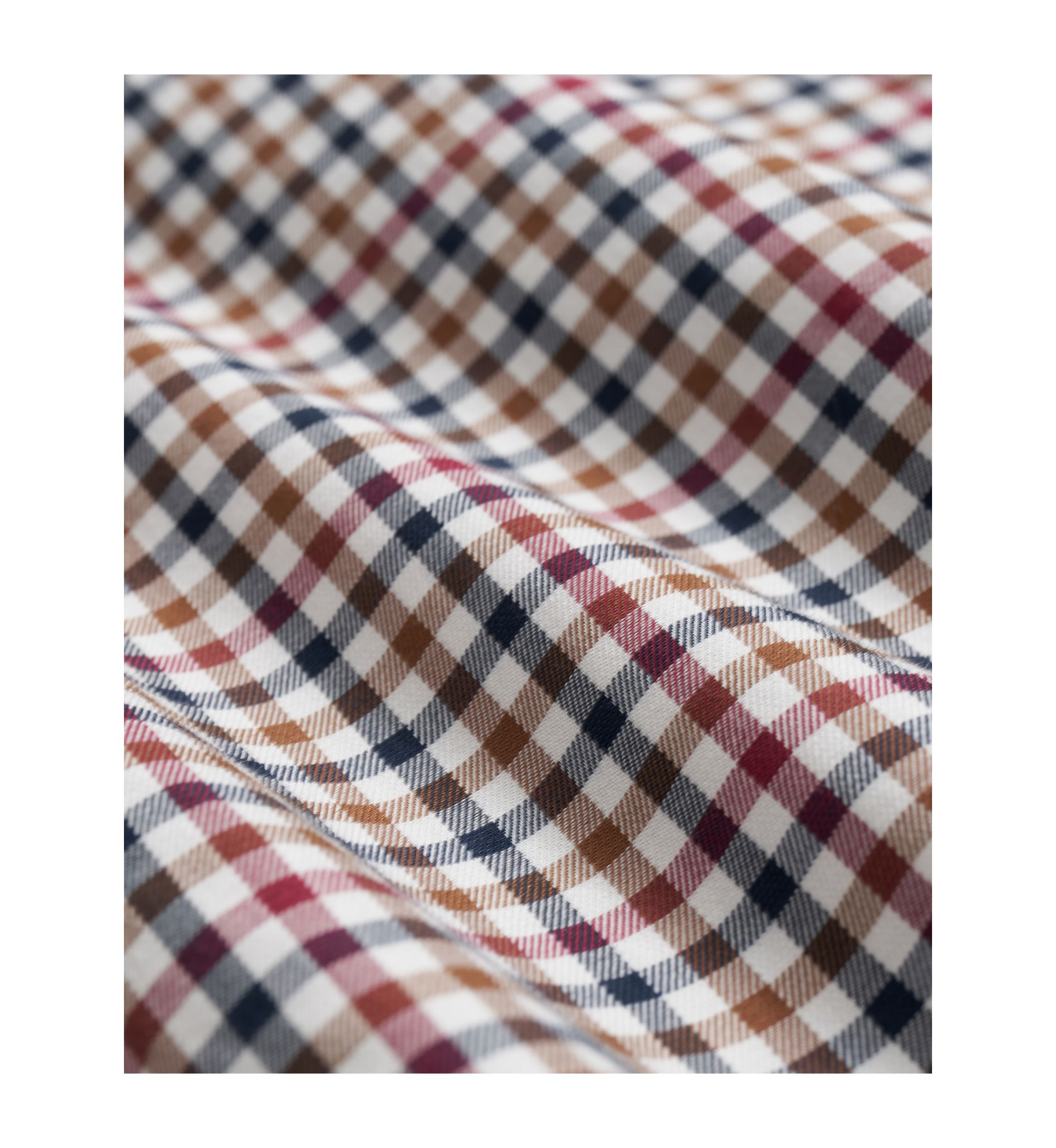 Mens Twill Checked Button-Down Shirt