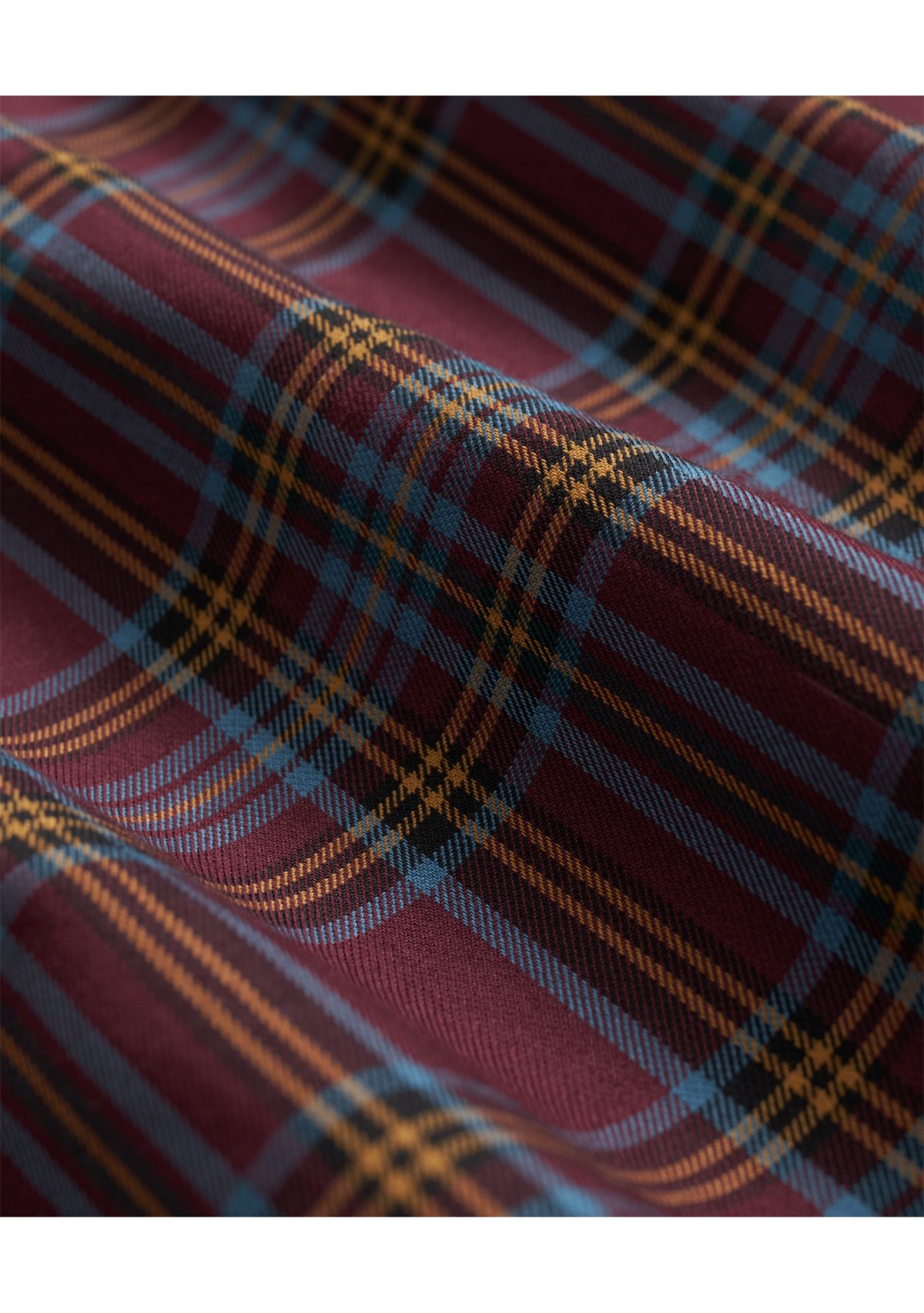 Mens Plaid Twill Polo Button Down Shirt