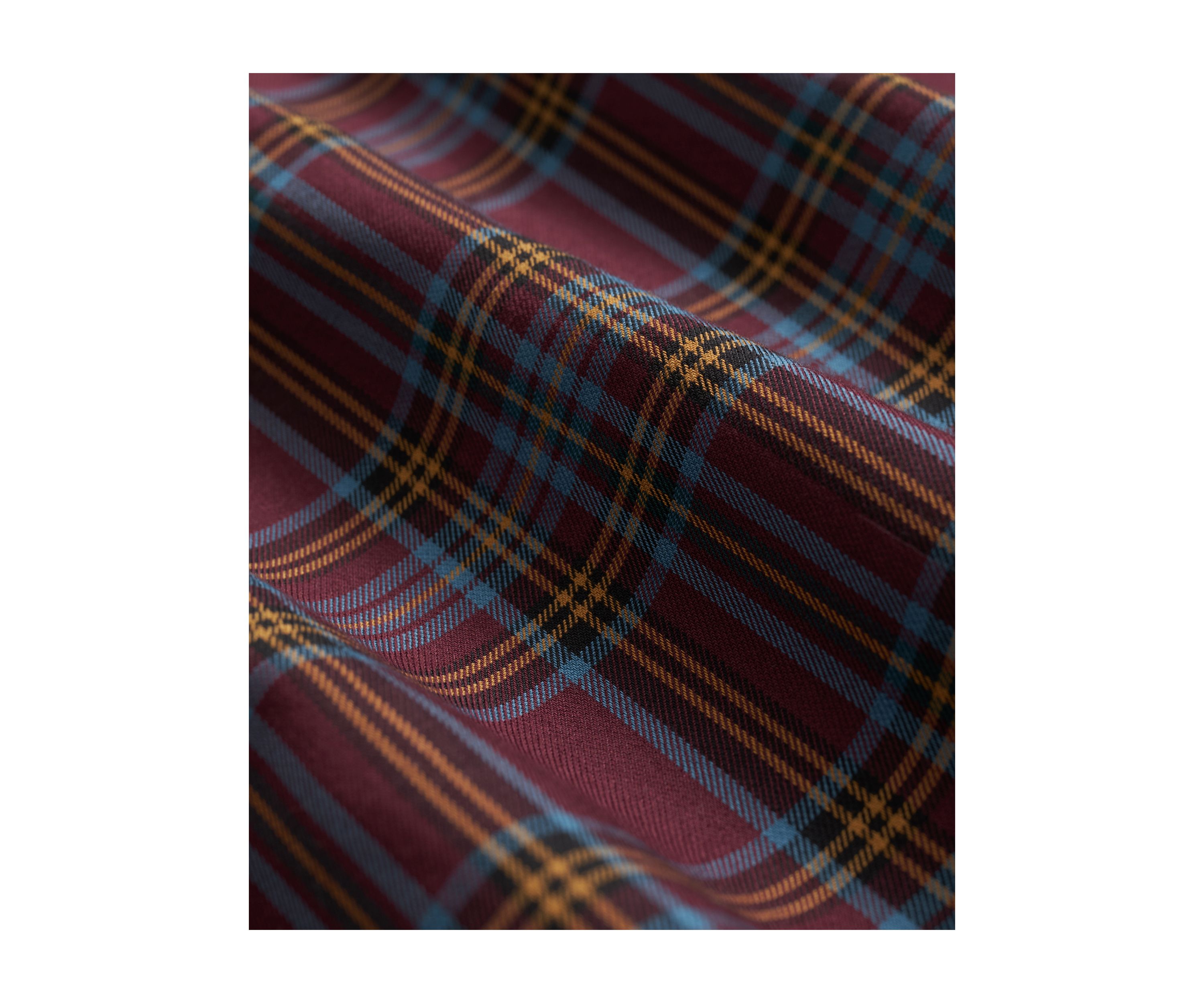 Mens Plaid Twill Polo Button Down Shirt