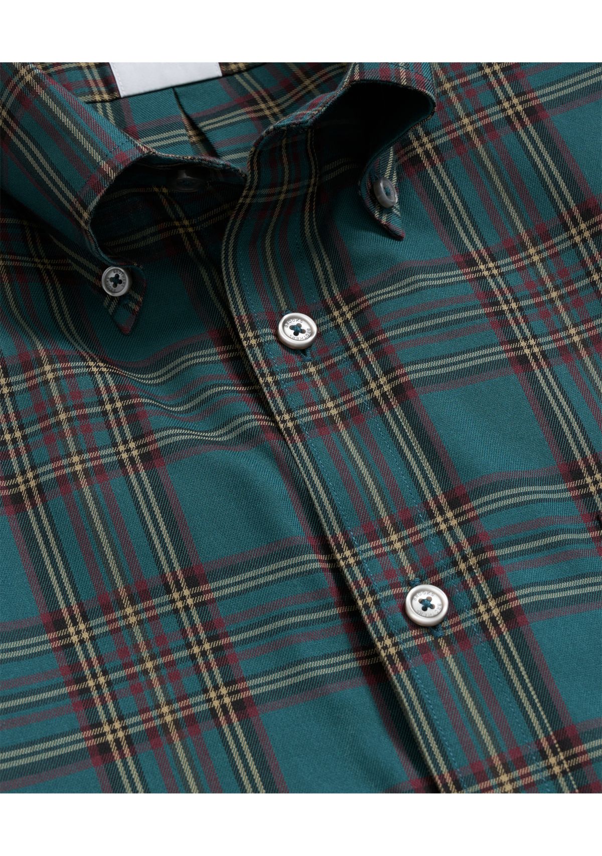 Mens Plaid Twill Polo Button Down Shirt