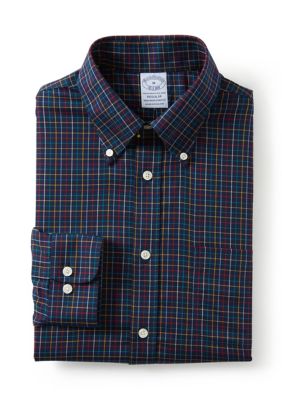 Brooks Brothers Men's Stretch Supima Cotton Non-Iron Twill Polo Button Down Sport Shirt
