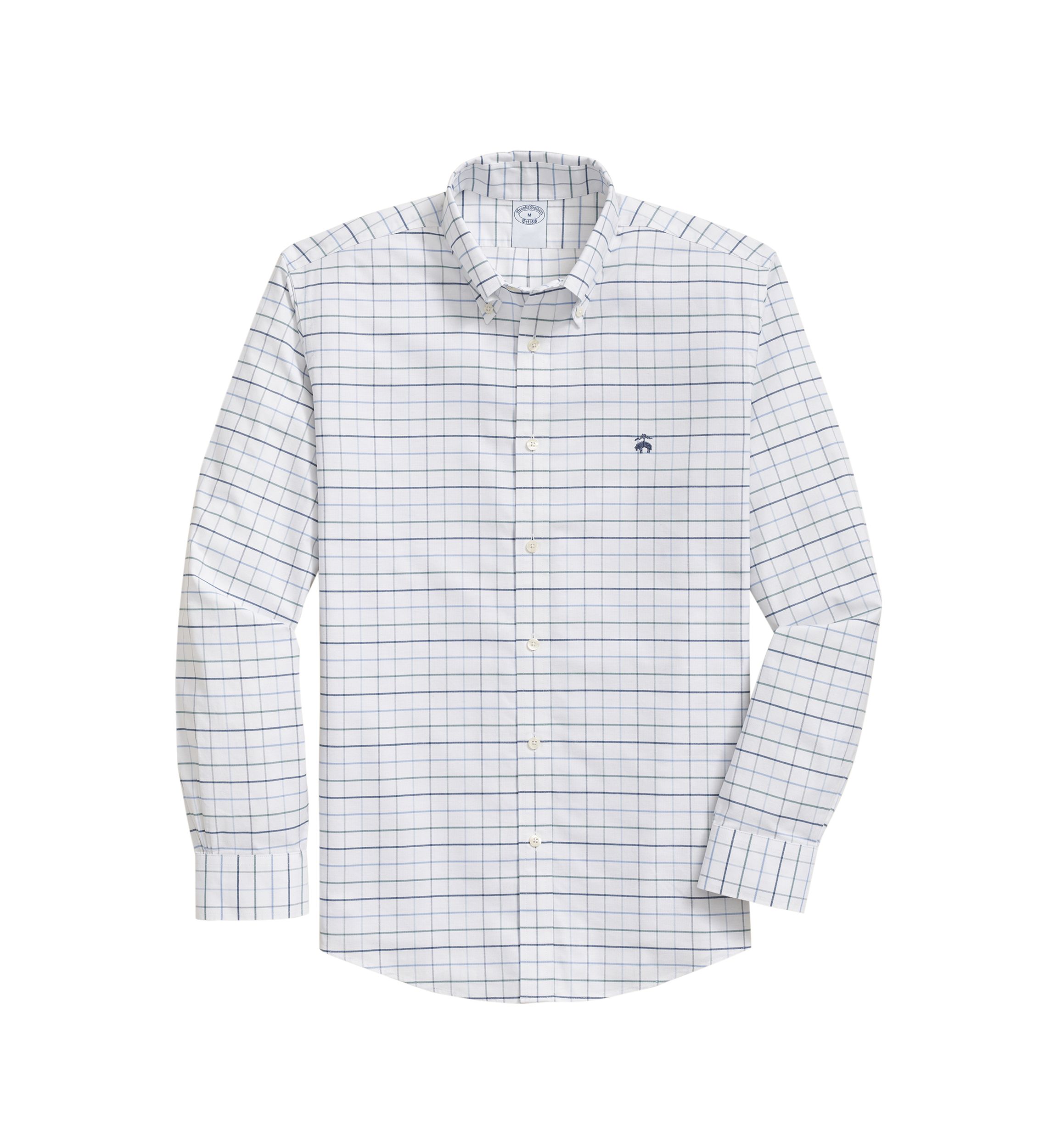 Mens Windowpane Oxford Polo Button Down Shirt