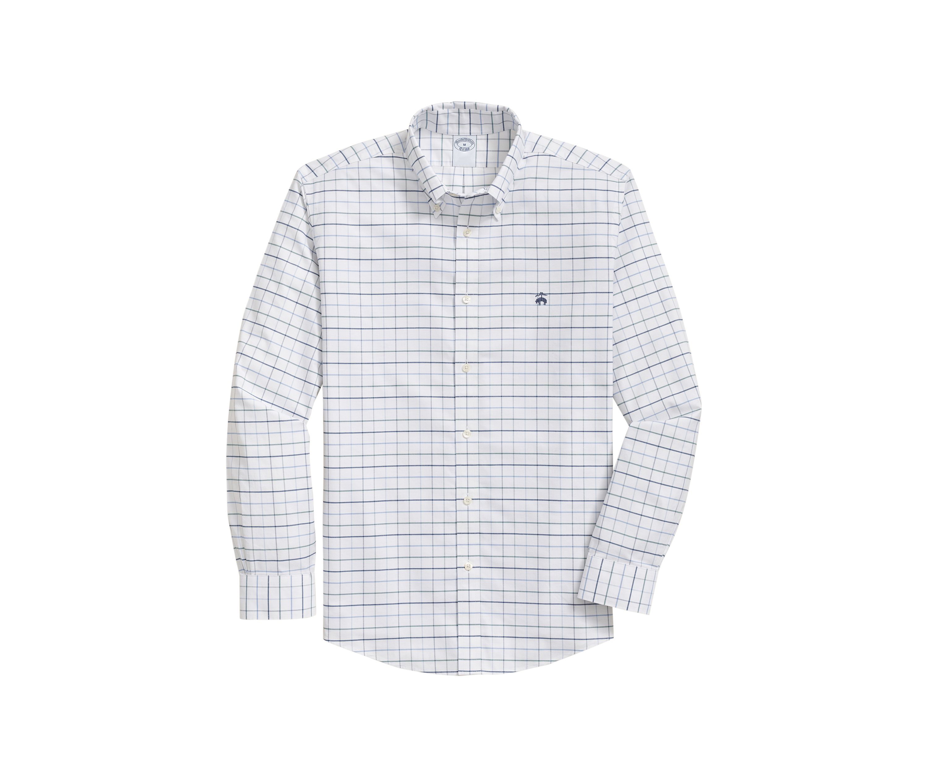 Mens Windowpane Oxford Polo Button Down Shirt