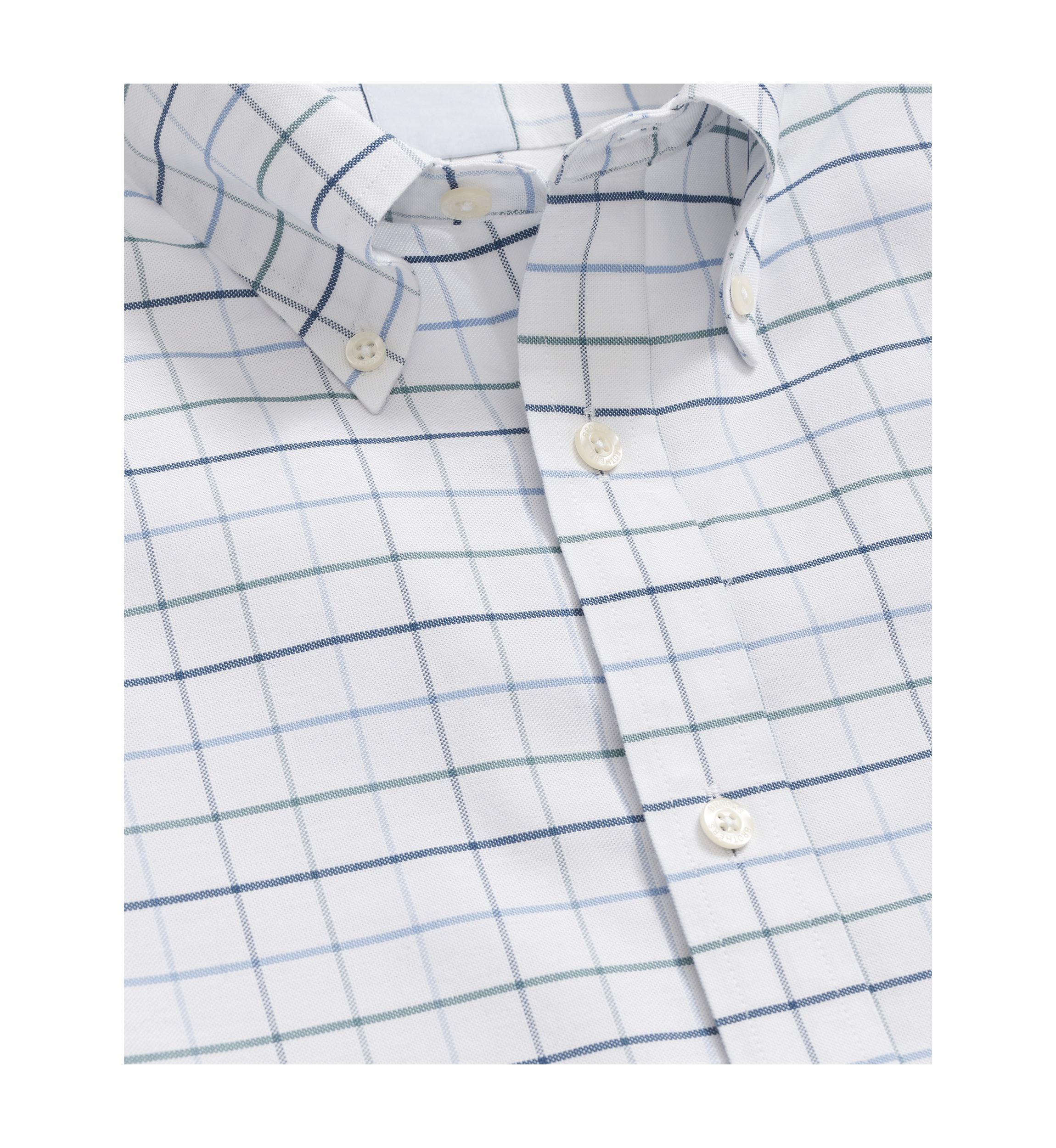 Mens Windowpane Oxford Polo Button Down Shirt