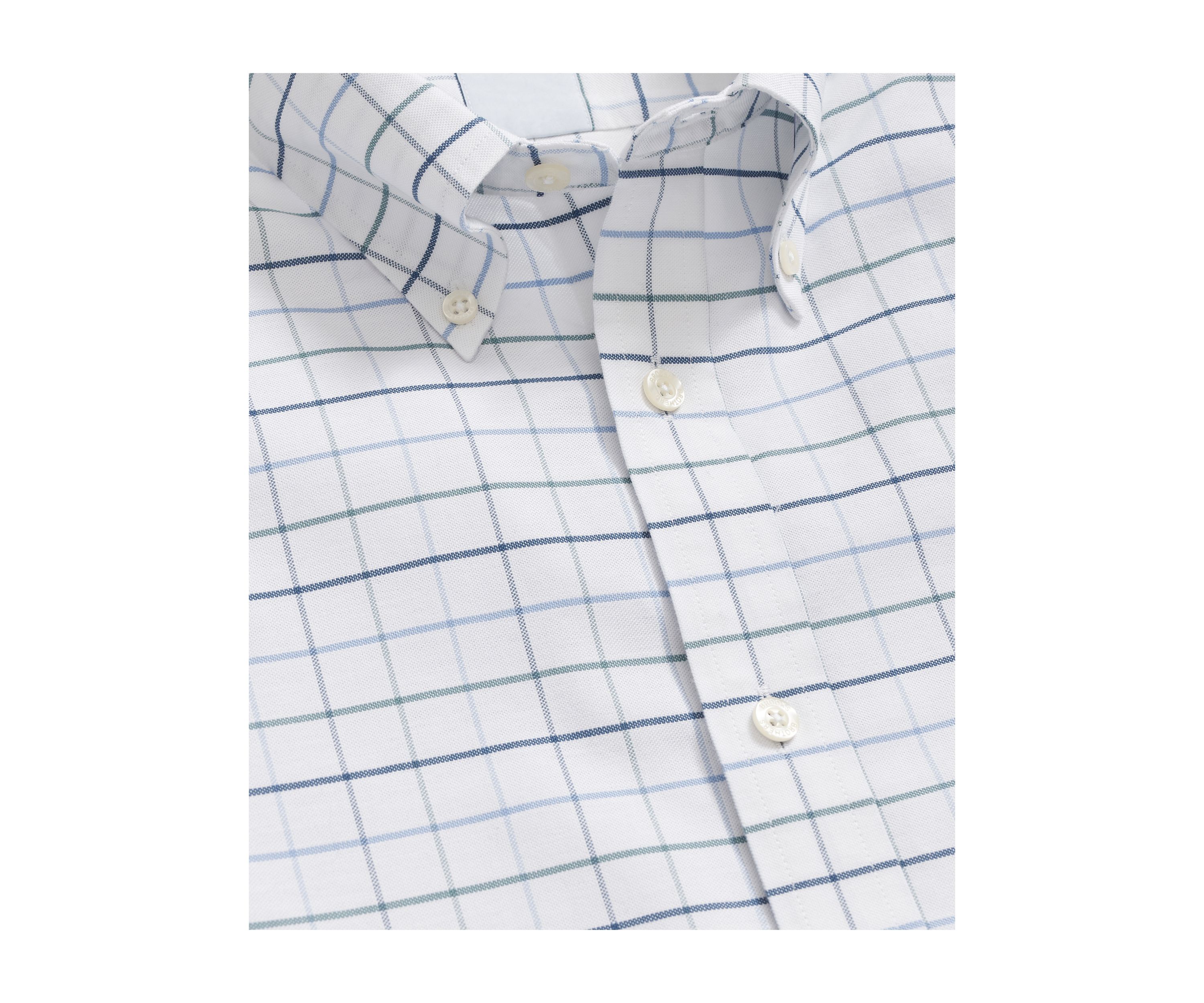 Mens Windowpane Oxford Polo Button Down Shirt