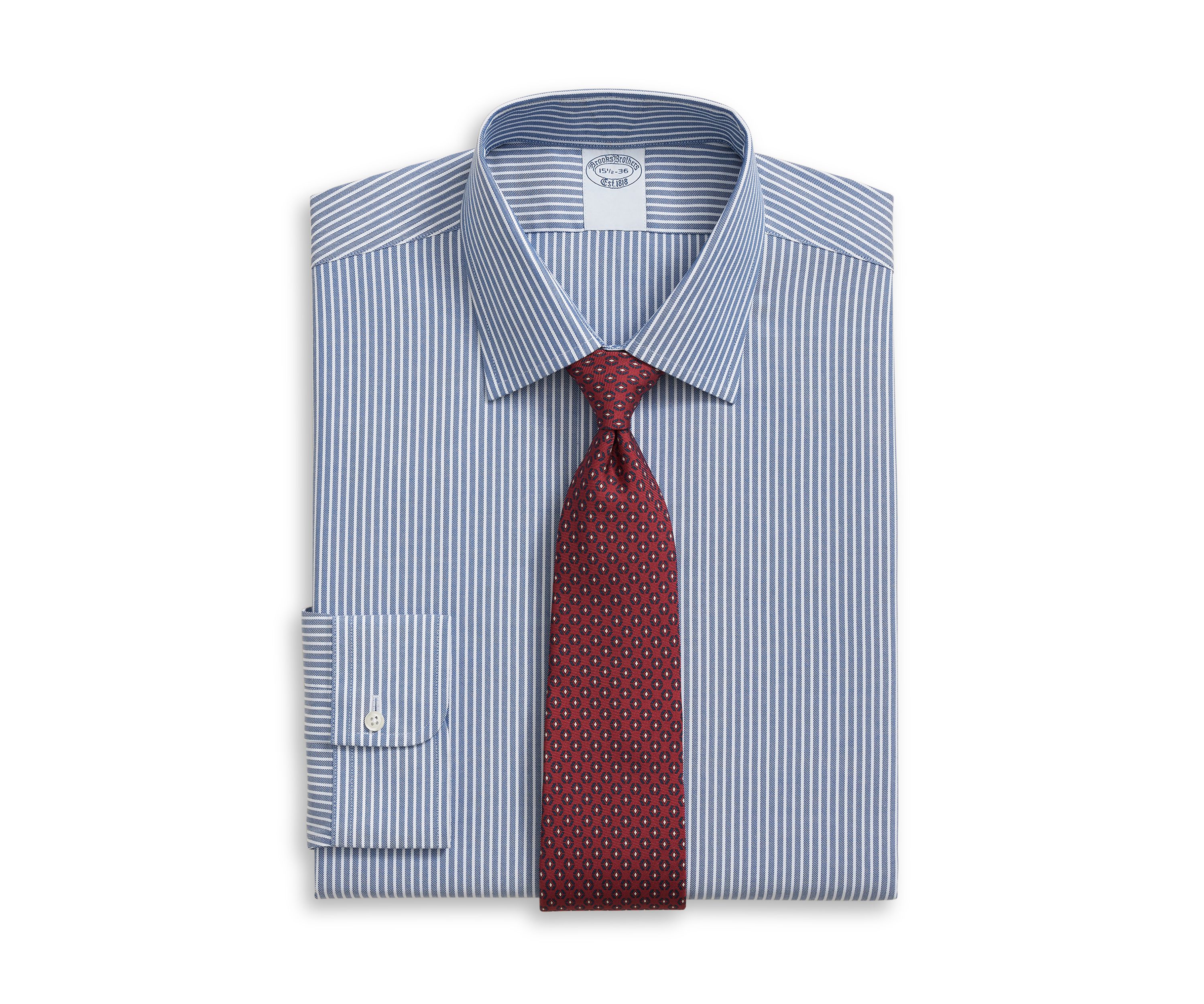 Mens Twill Ainley Collar Ground Stripe Dress Shirt