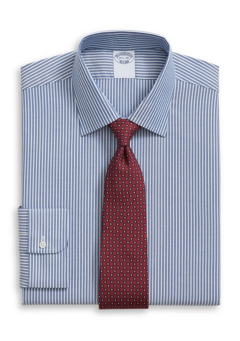 Mens Twill Ainley Collar Ground Stripe Dress Shirt