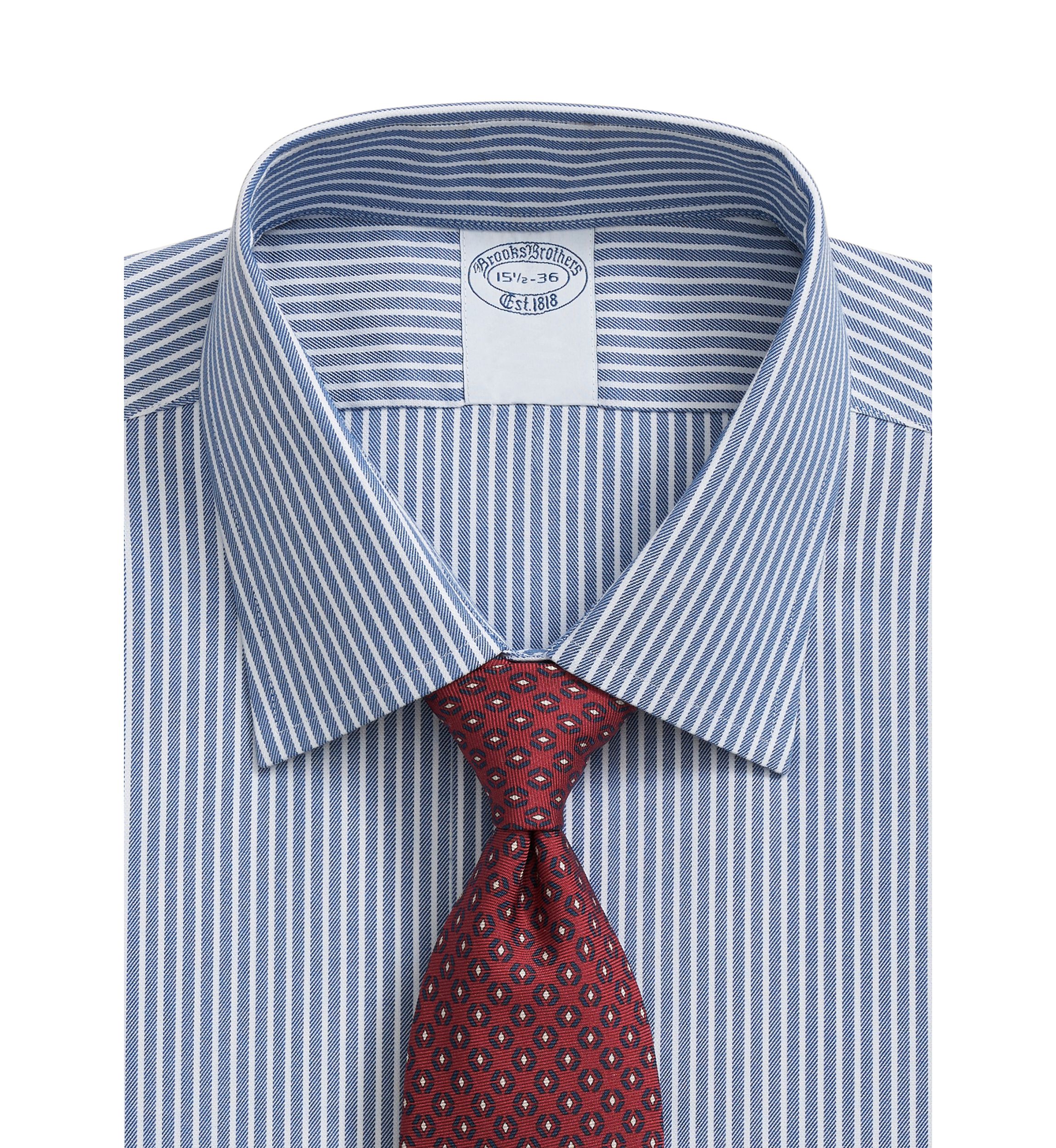 Mens Twill Ainley Collar Ground Stripe Dress Shirt