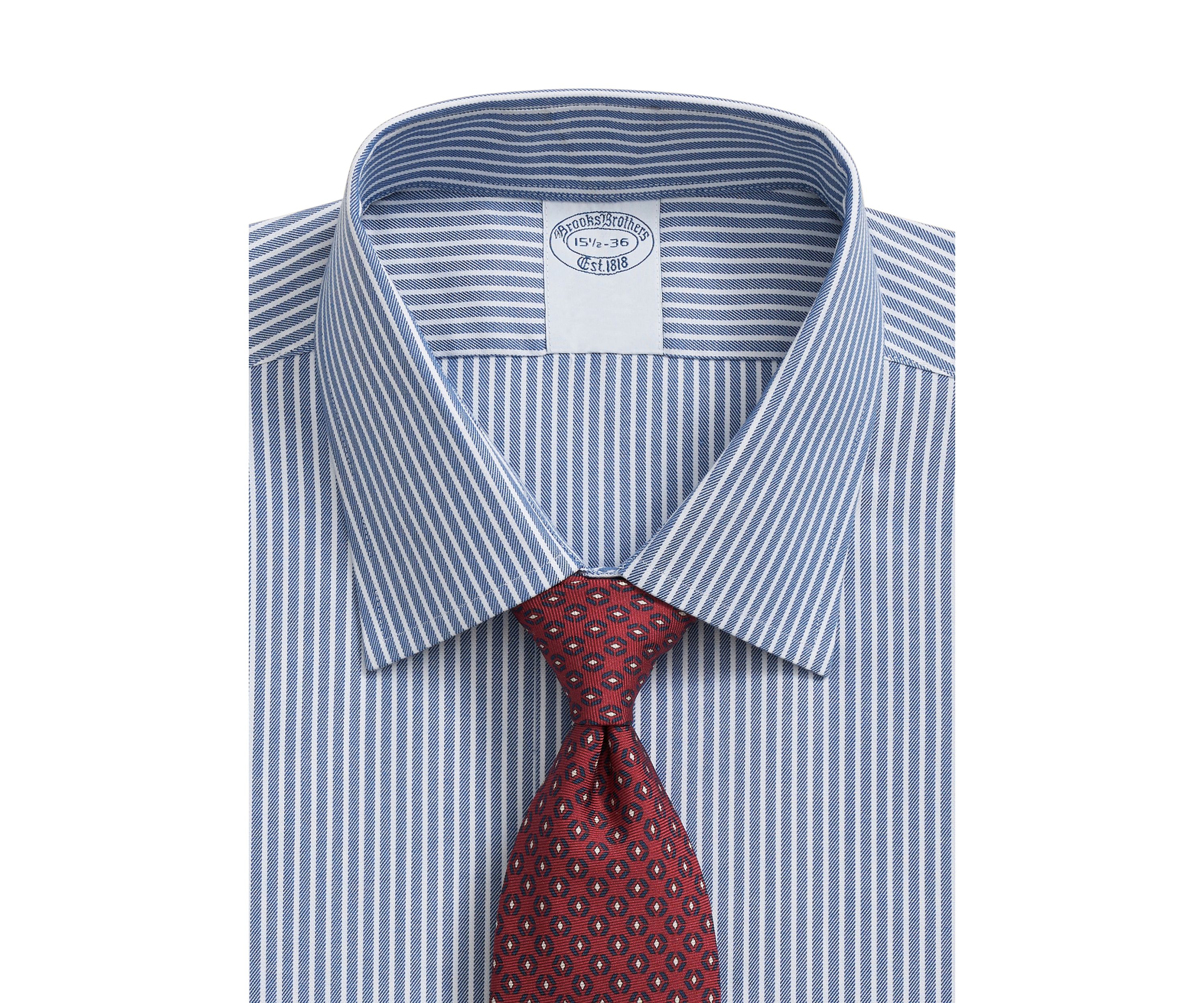 Mens Twill Ainley Collar Ground Stripe Dress Shirt