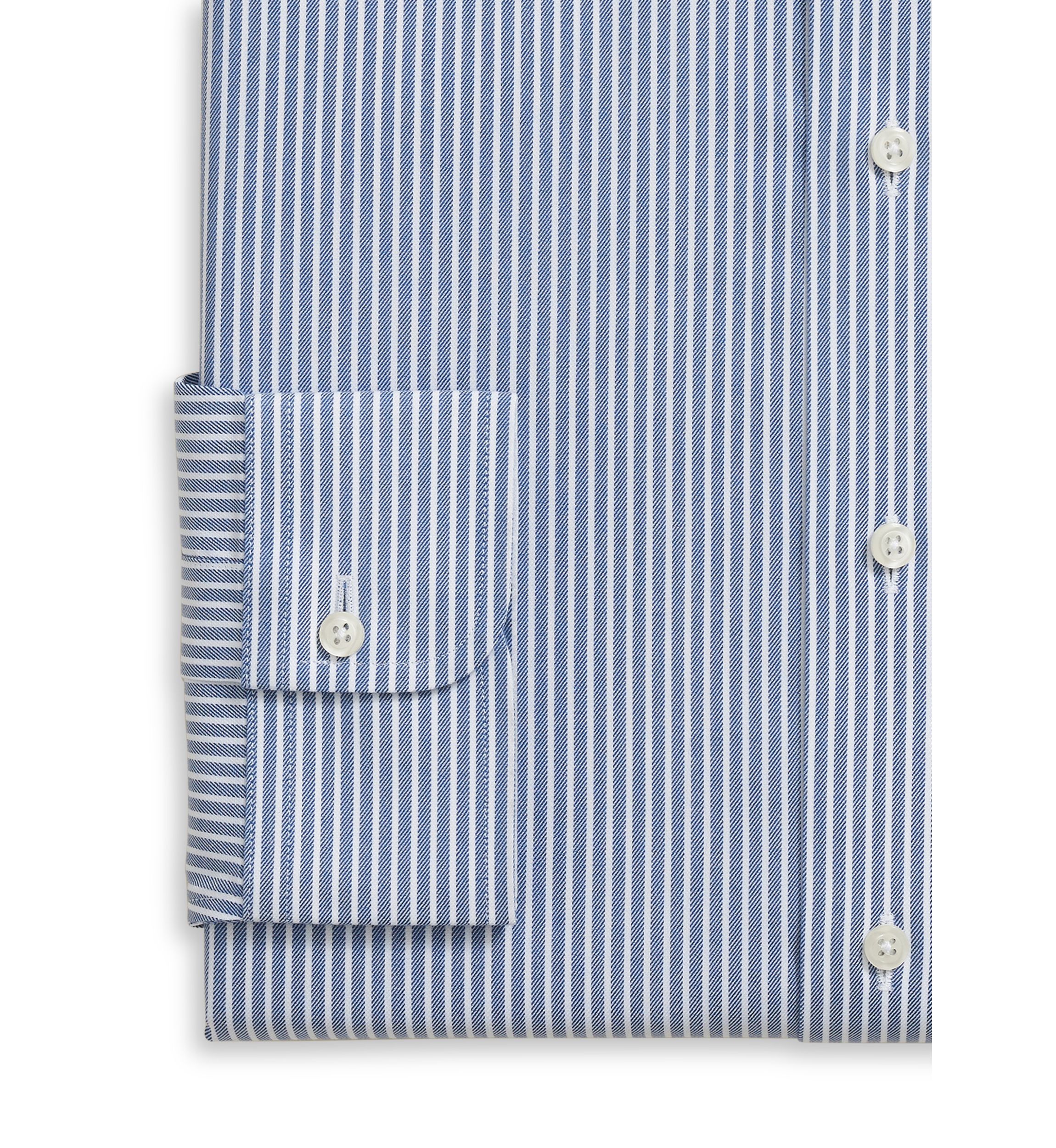Mens Twill Ainley Collar Ground Stripe Dress Shirt