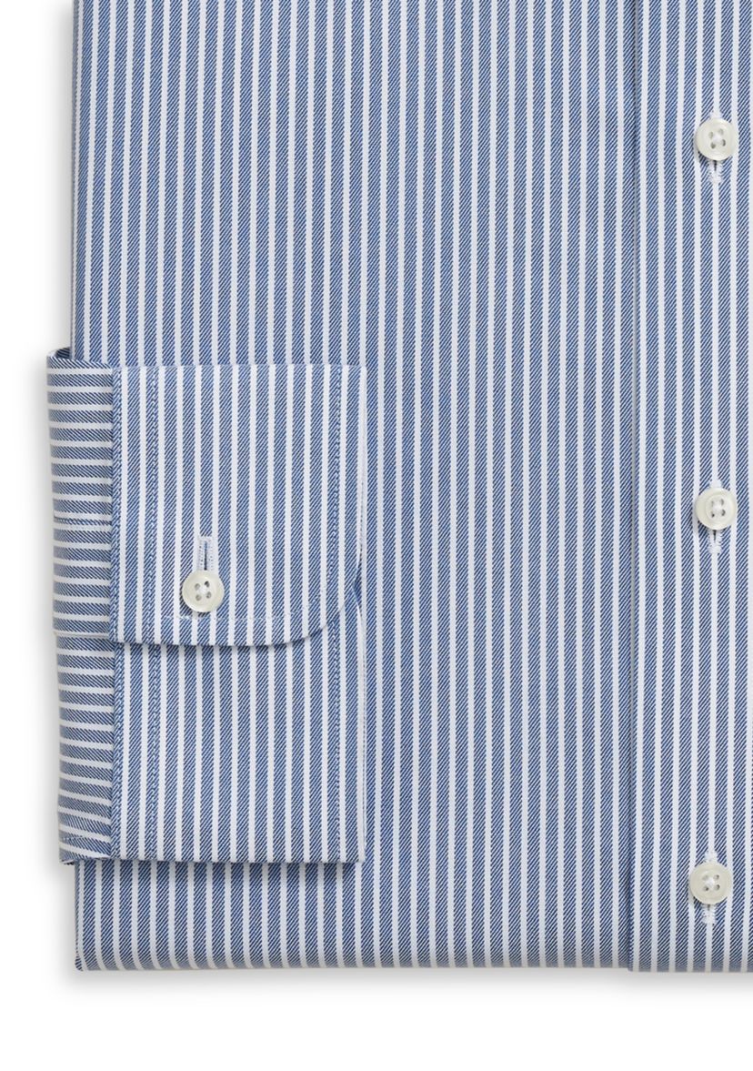 Mens Twill Ainley Collar Ground Stripe Dress Shirt