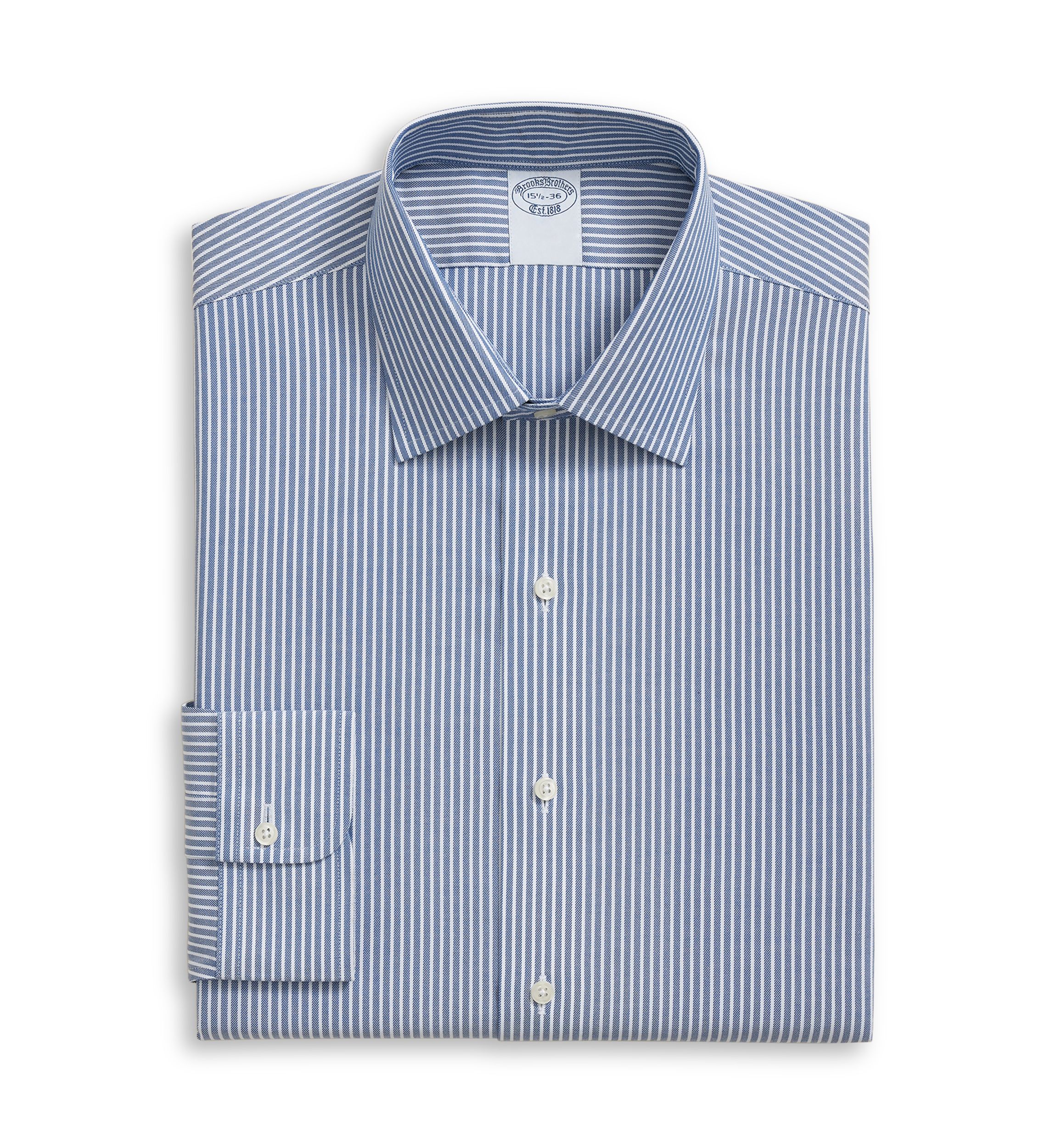 Mens Twill Ainley Collar Ground Stripe Dress Shirt