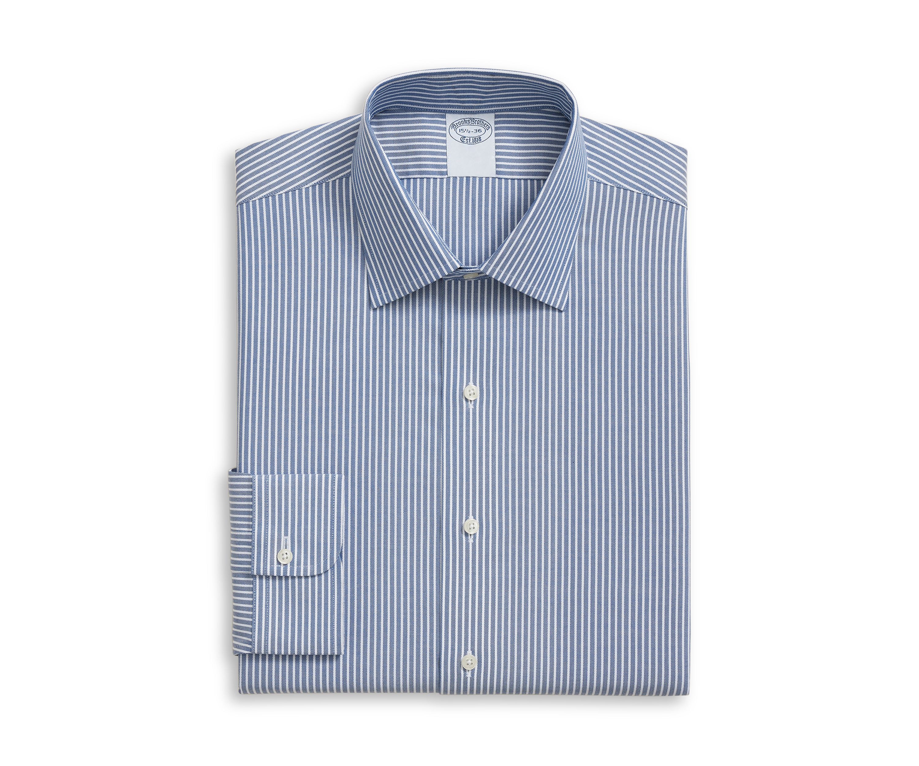 Mens Twill Ainley Collar Ground Stripe Dress Shirt