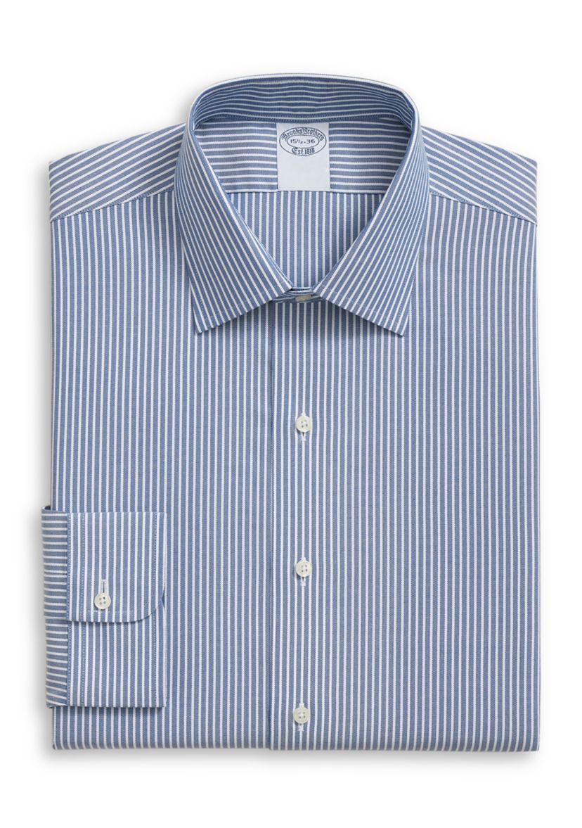 Mens Twill Ainley Collar Ground Stripe Dress Shirt