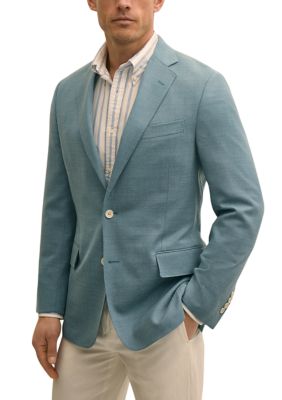 Brooks Brothers Men's Basketweave Blazer, Blue, 44 Long