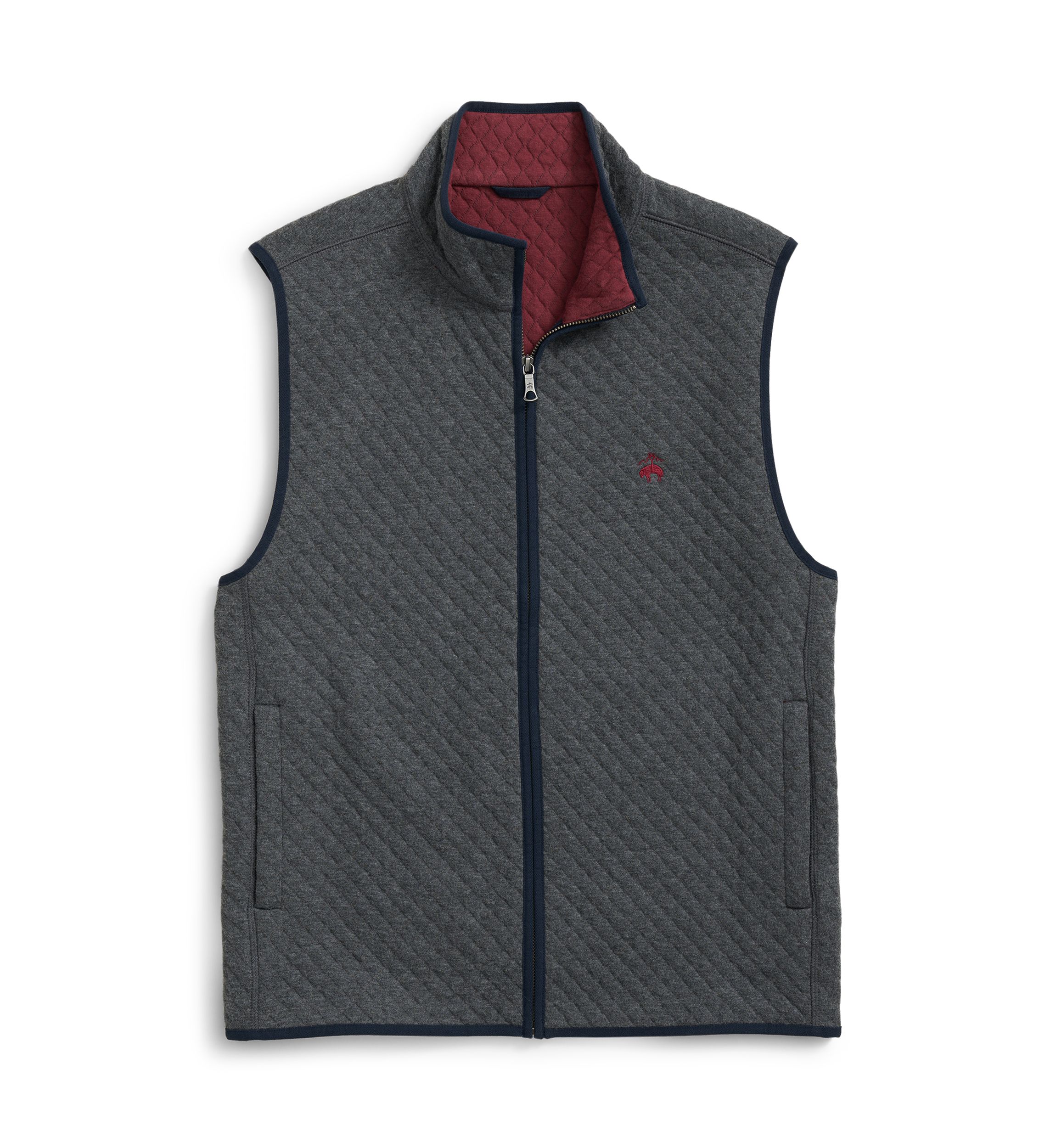 Cotton-Blend Diamond-Quilted Full-Zip Vest