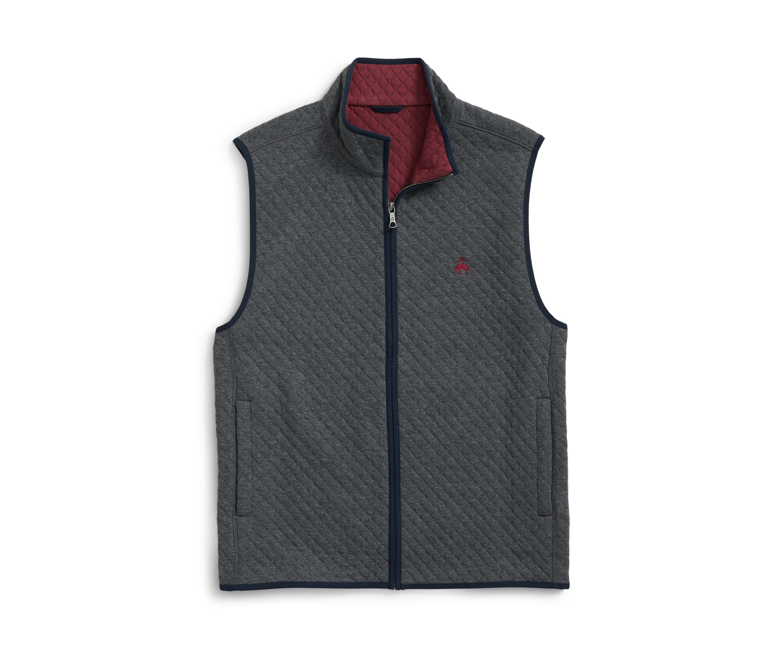 Cotton-Blend Diamond-Quilted Full-Zip Vest