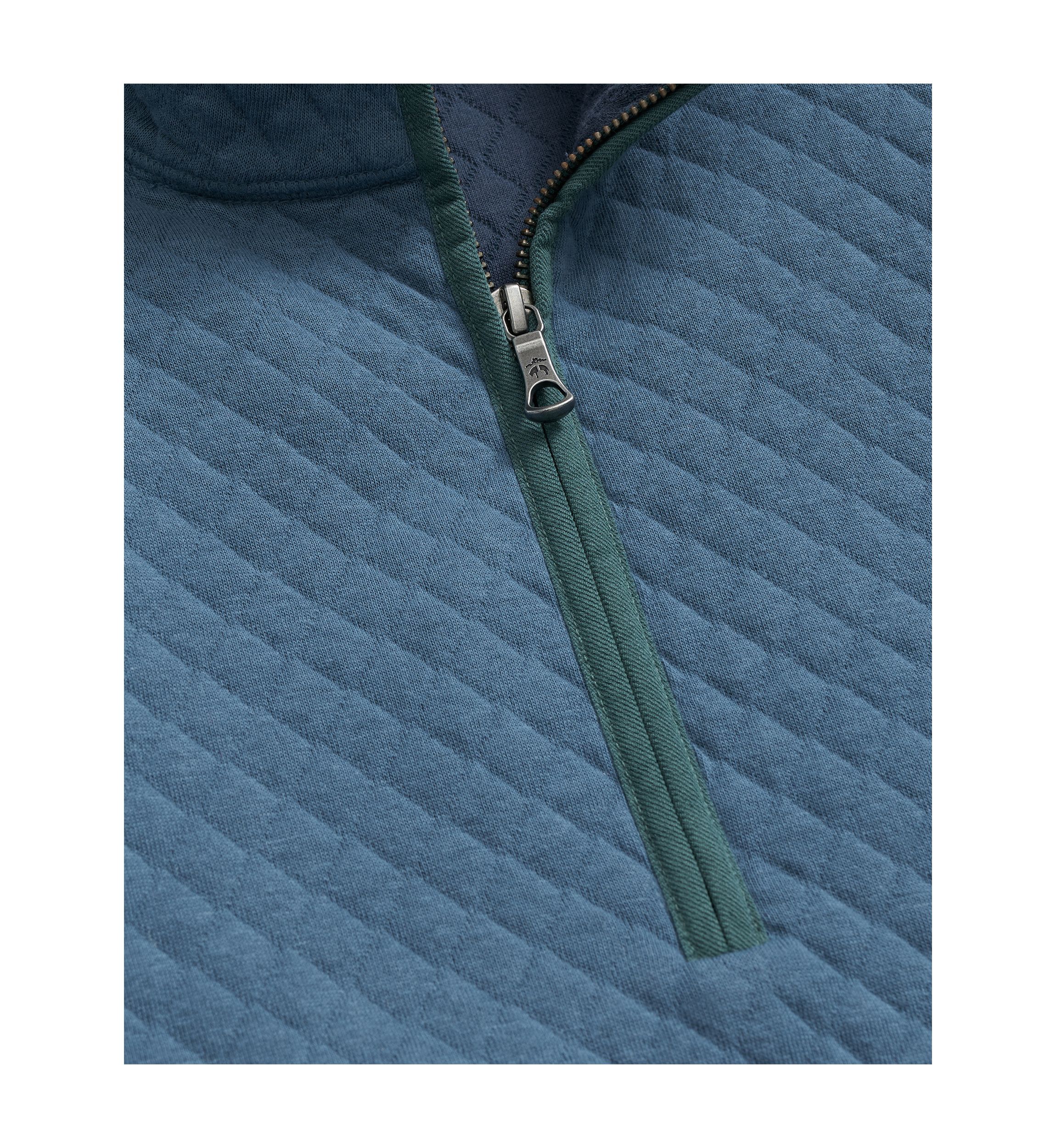 Diamond-Quilted Half-Zip in Cotton Blend