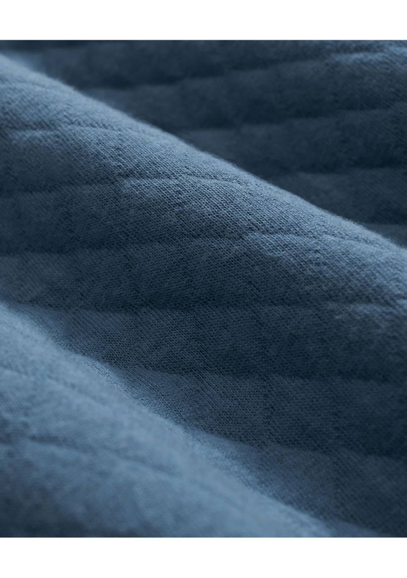 Diamond-Quilted Half-Zip in Cotton Blend