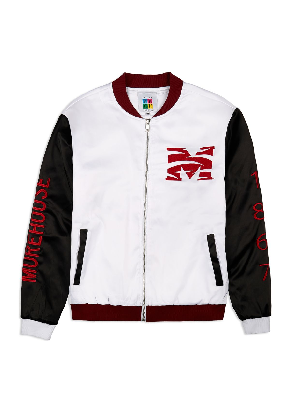 NCAA Morehouse Maroon Tigers White Bomber Jacket 