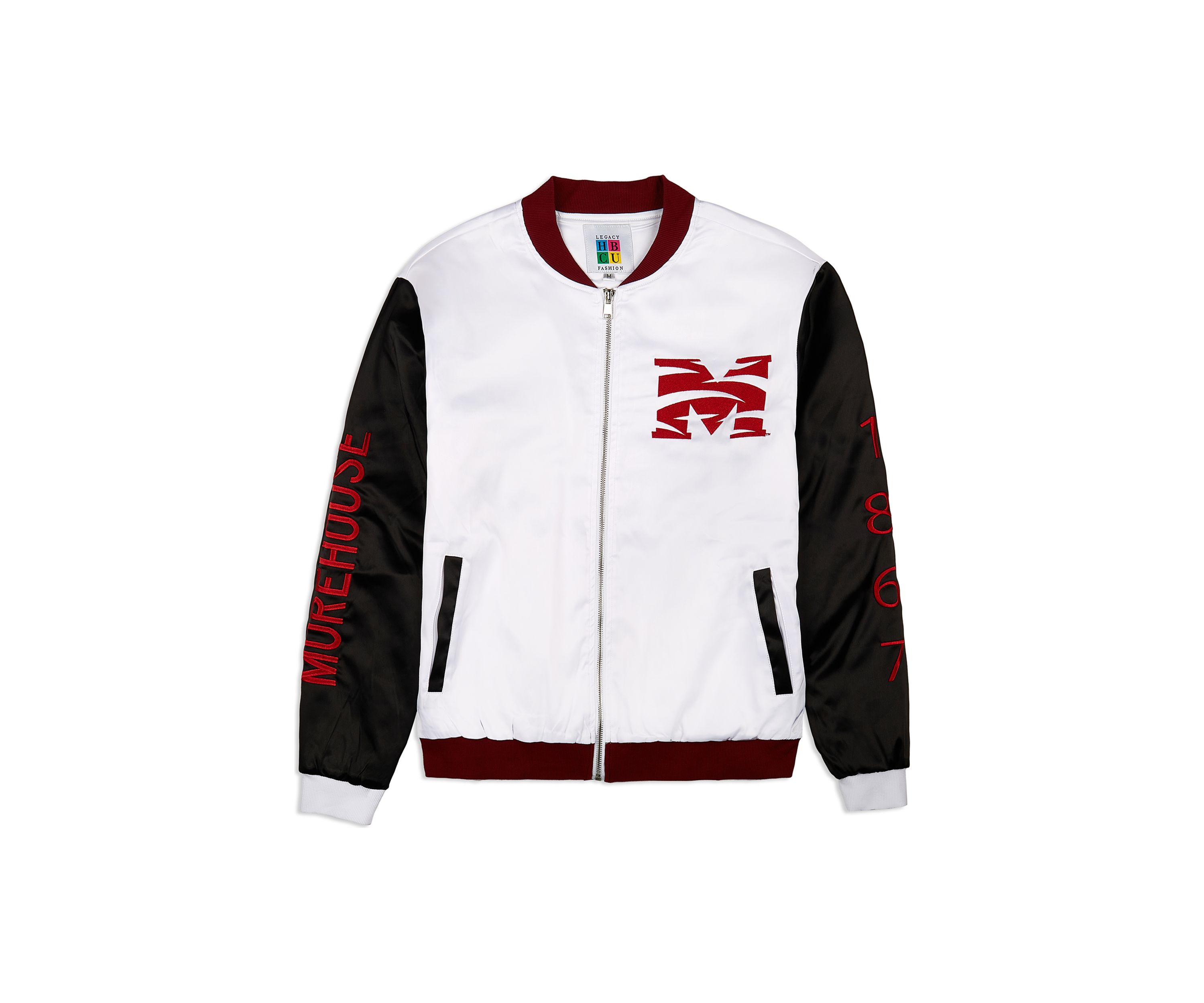 NCAA Morehouse Maroon Tigers White Bomber Jacket 