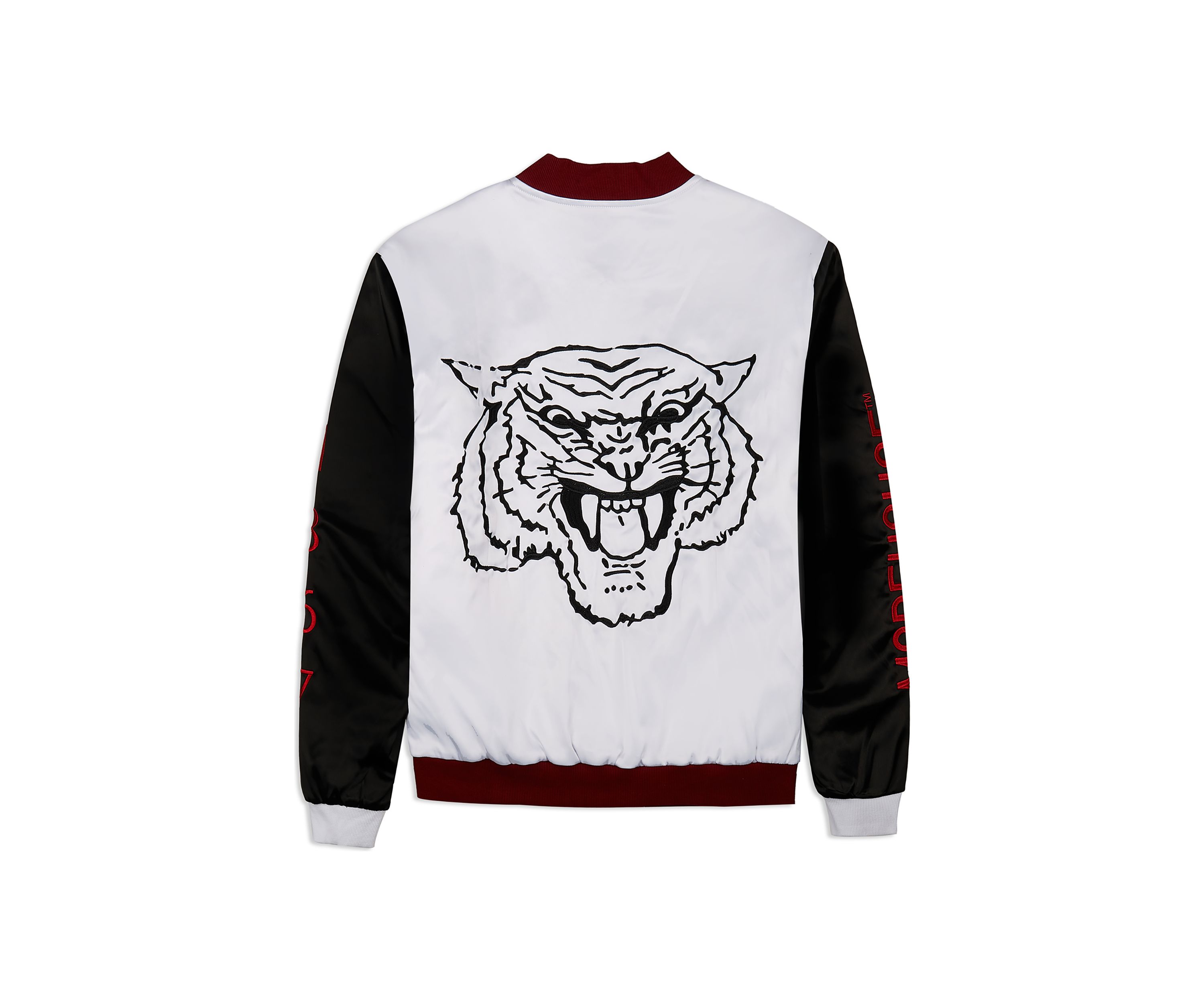 NCAA Morehouse Maroon Tigers White Bomber Jacket 