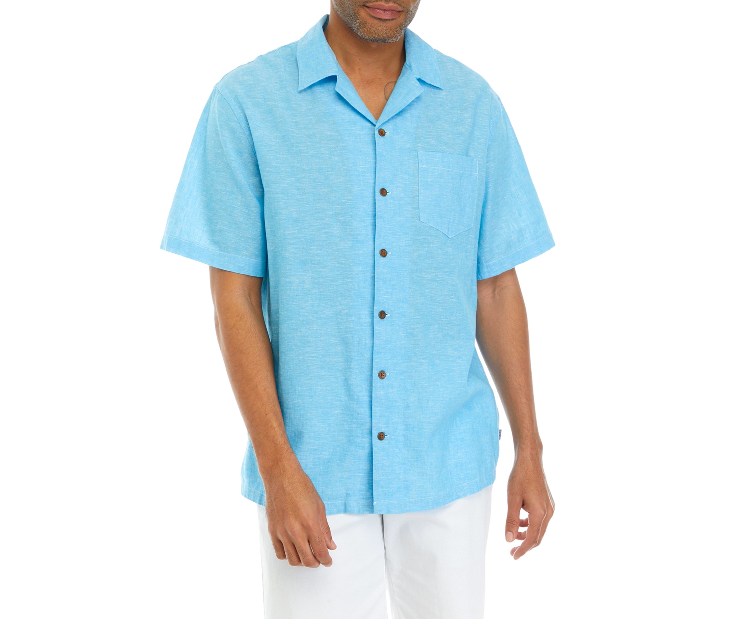 Woven Linen Cotton Button Down Shirt