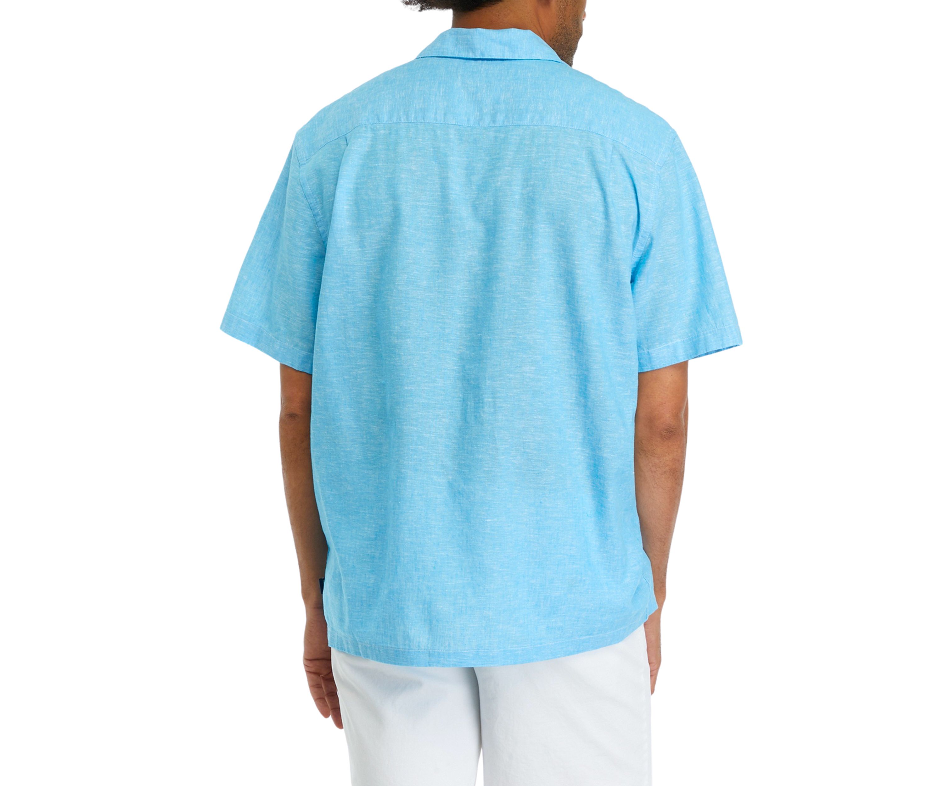 Woven Linen Cotton Button Down Shirt