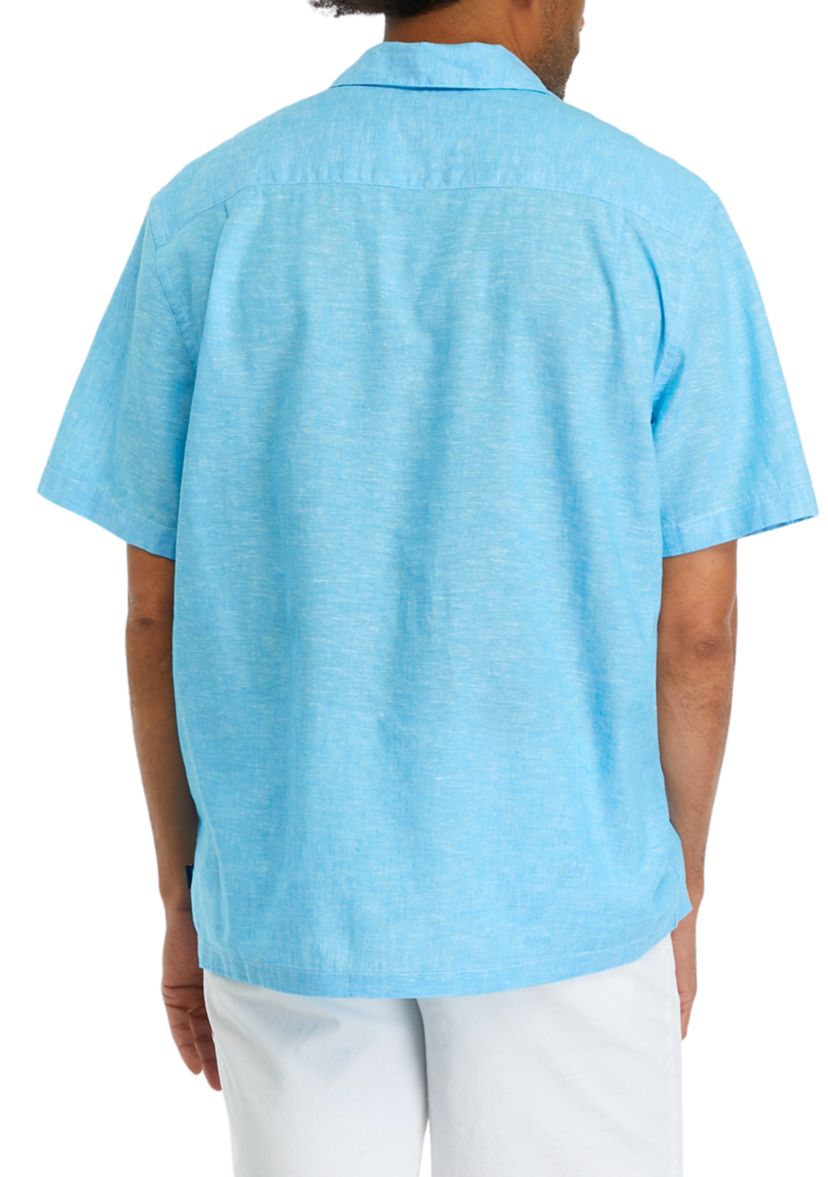 Woven Linen Cotton Button Down Shirt
