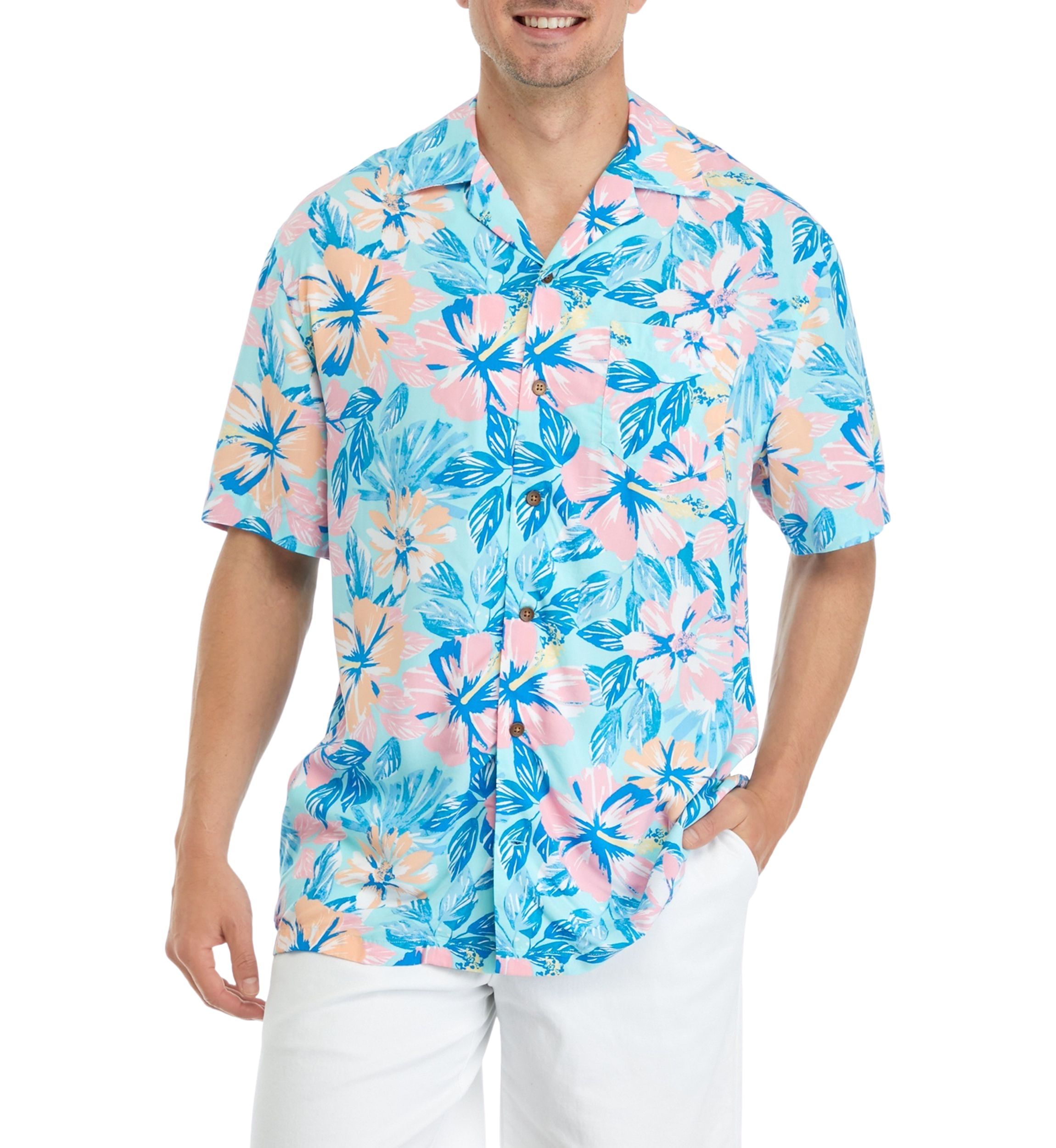 Short Sleeve Woven Printed Camp Shirt