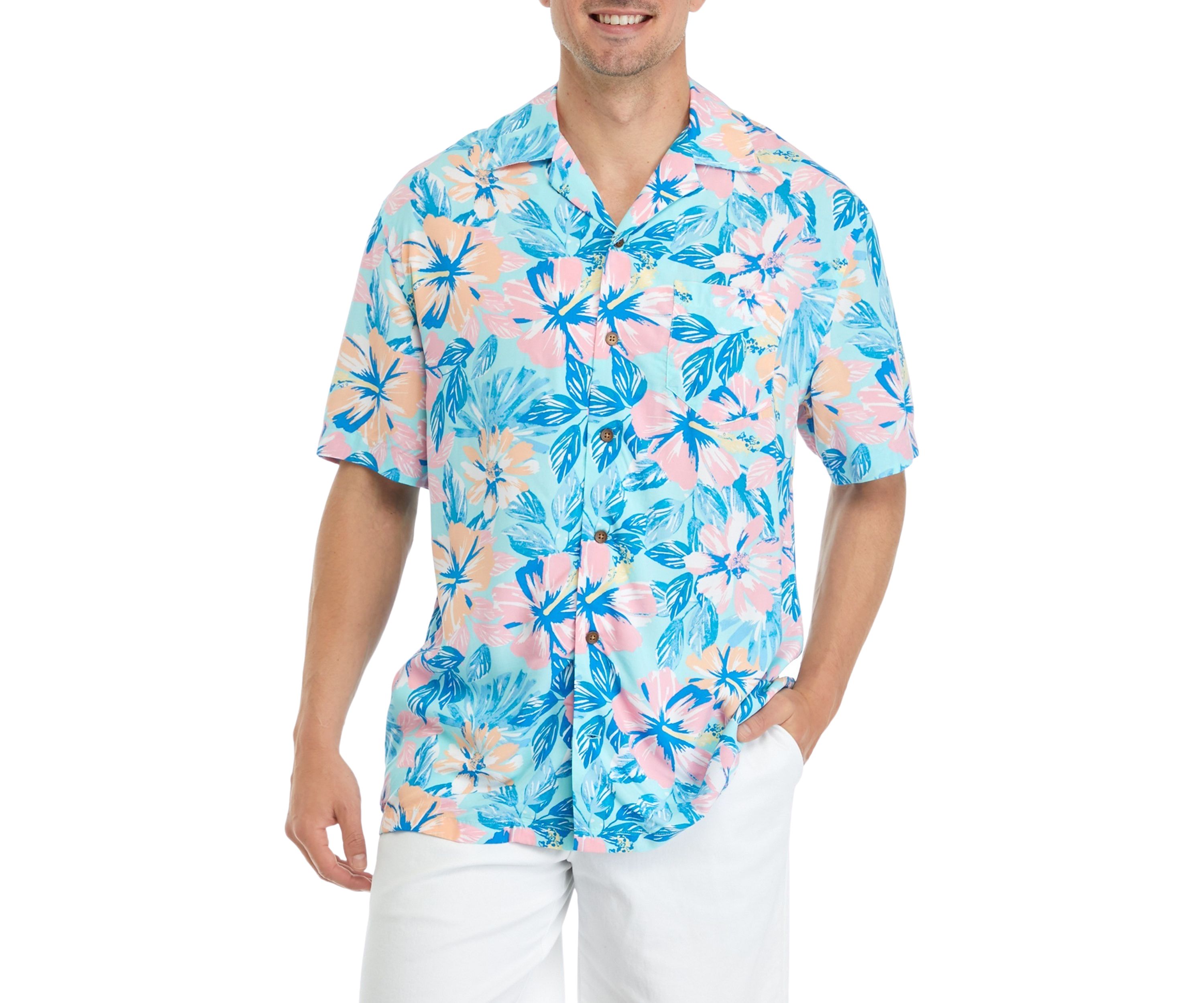 Short Sleeve Woven Printed Camp Shirt