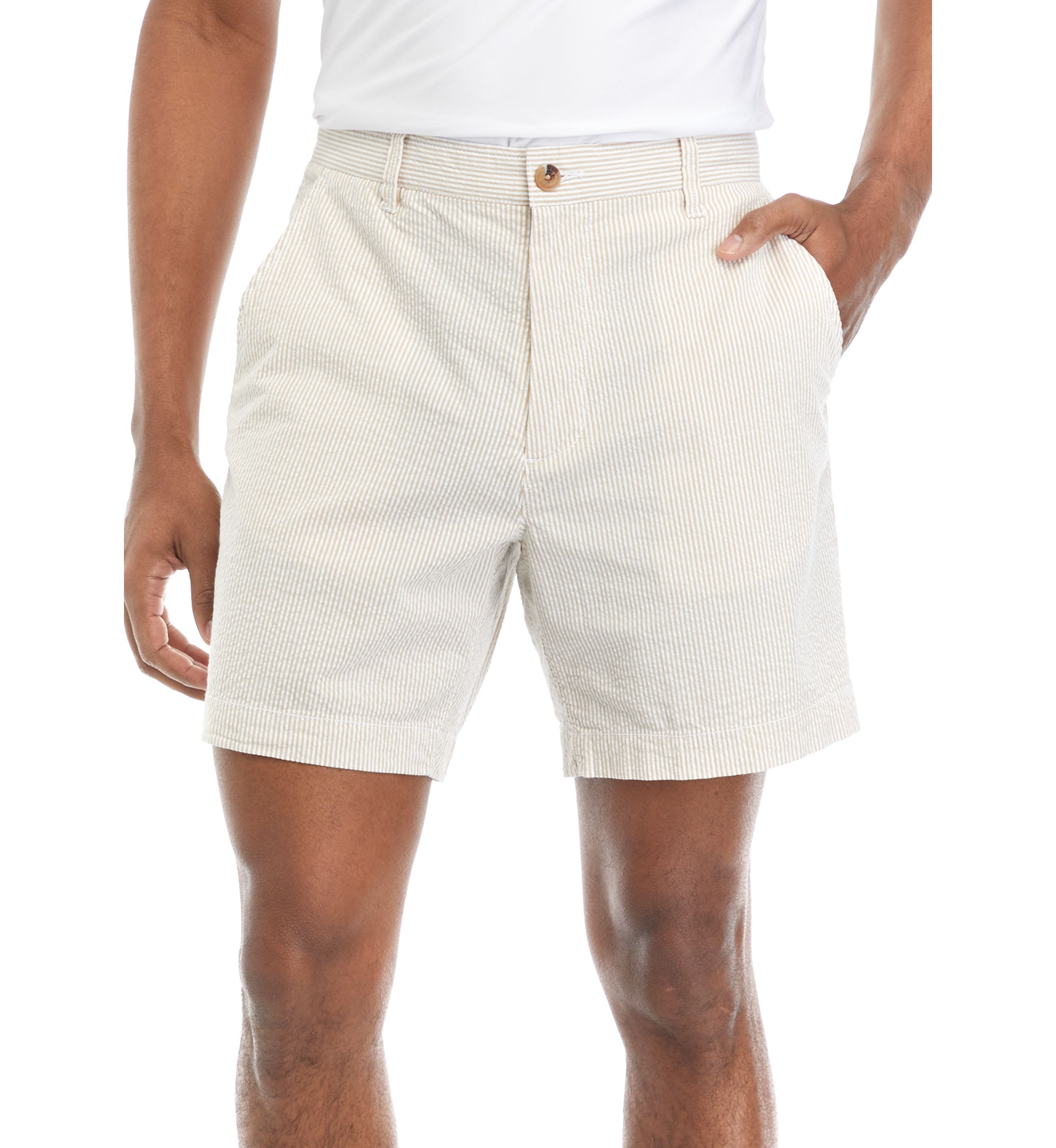 7 Striped Seersucker Shorts