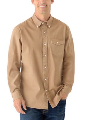 Crown & Ivy Men's Long Sleeve Chambray Shirt