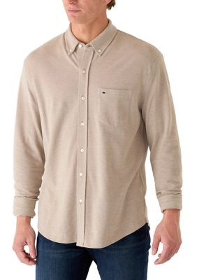Crown & Ivy Men's Long Sleeve Knit Oxford Shirt
