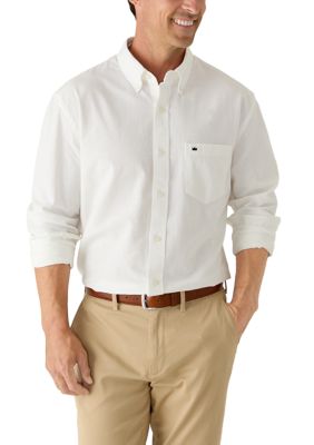Crown & Ivy Men's Long Sleeve Oxford Shirt, White, 2XL